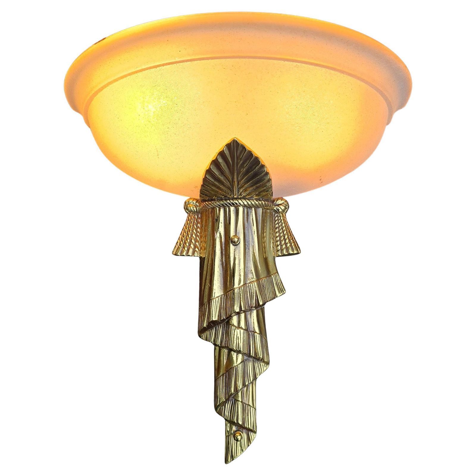 Beautiful Art Deco Wall Lights Made Of Brass With Opal Glass Shade photo Lighting
