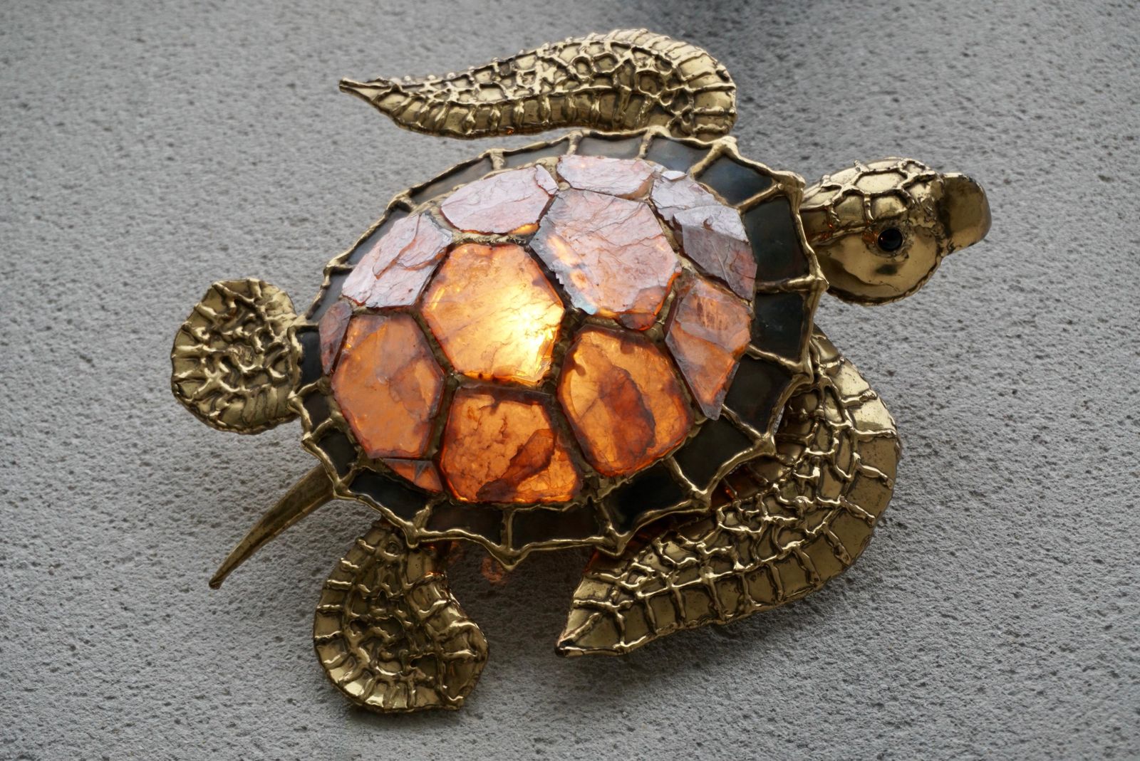 Unique Mid Century Brass And Mother Of Pearl Turtle Wall Lamp photo furniture