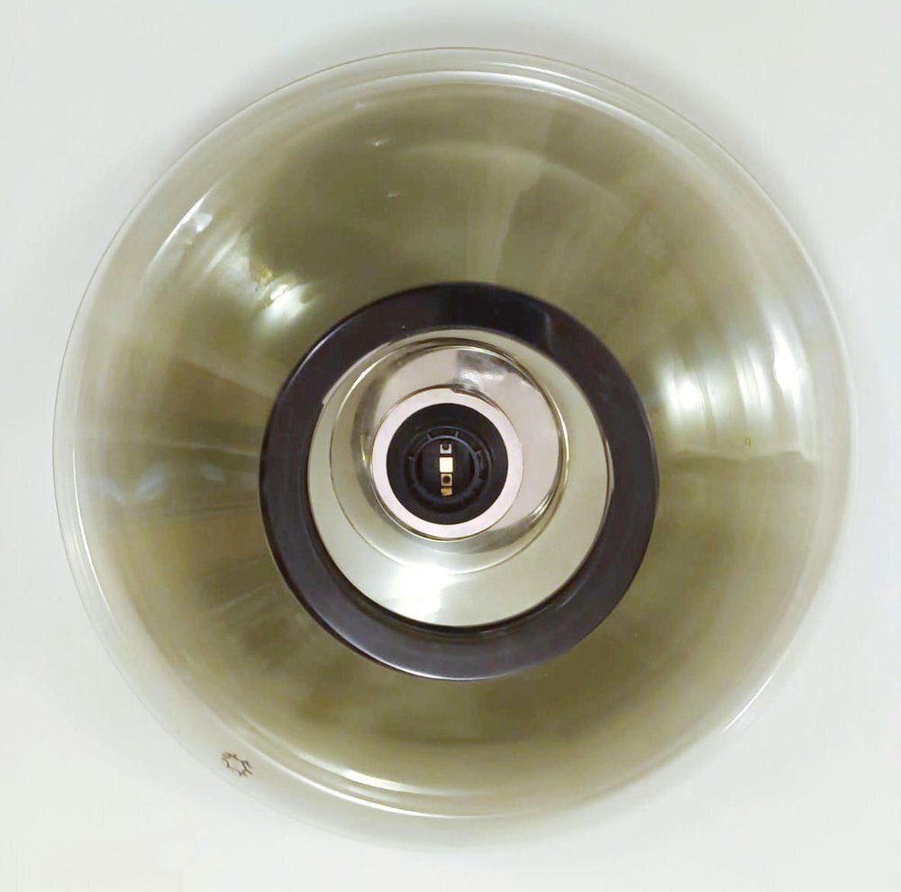 Pair Of Smoky Murano Sconces / Flush Mounts By Leucos photo vinterior