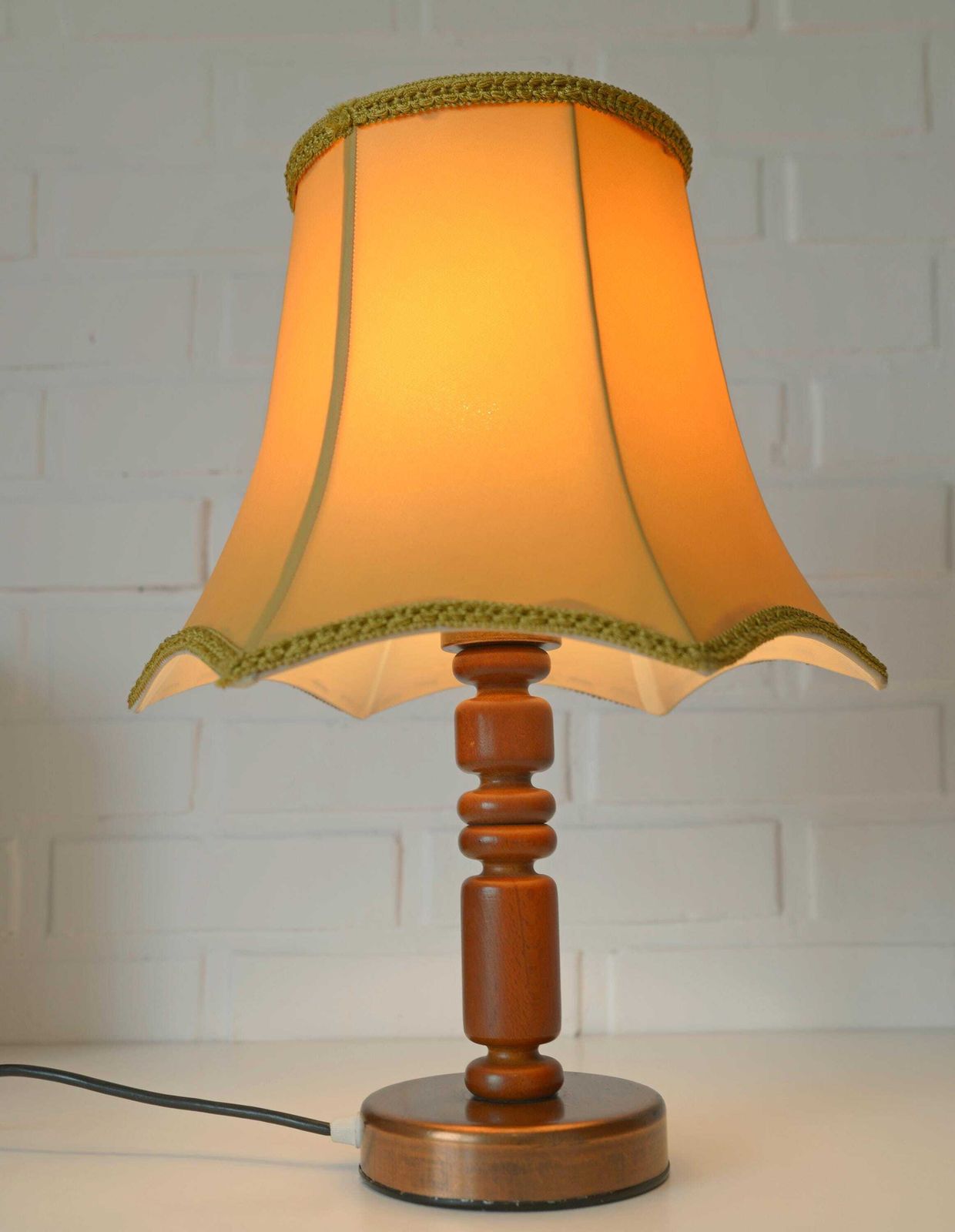 Large Vintage Bedside Lamp / French Style Lighting / Table Lamp / Desk Lamp / Nightstand Lamp / Rustic Light Fixture / Farmhouse Lamp photo for sale