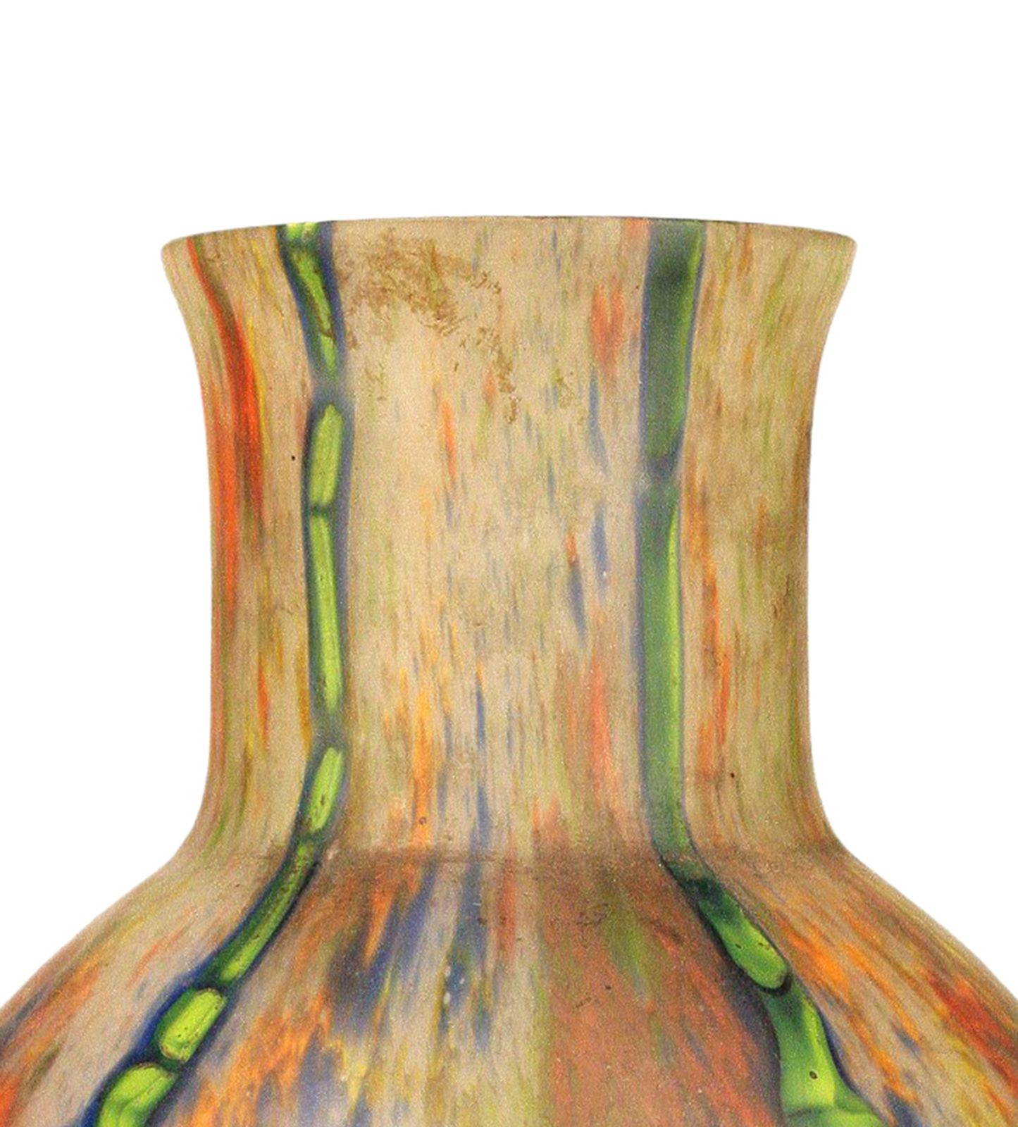 1920s Art Nouveau Czech Bohemian Grand Marquetry Ball Flower Vase By Kralik Glassworks photo vinterior