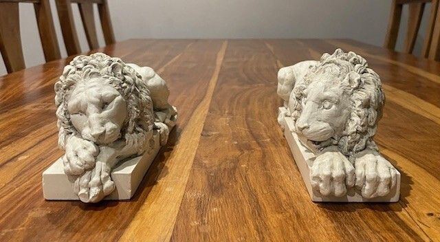 Rinaldi's Sleeping Lion Figure On Plinth, The Revival Art, Chatsworth Collection photo 75.0