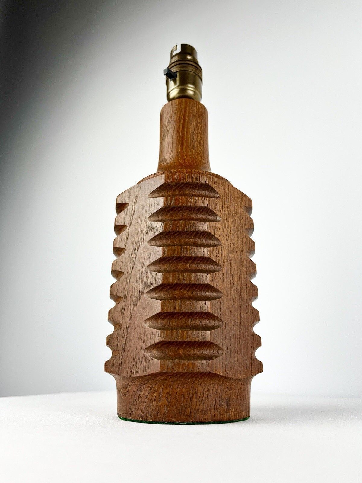 Stylish Faceted Teak Lamp Base, 1960s photo furniture