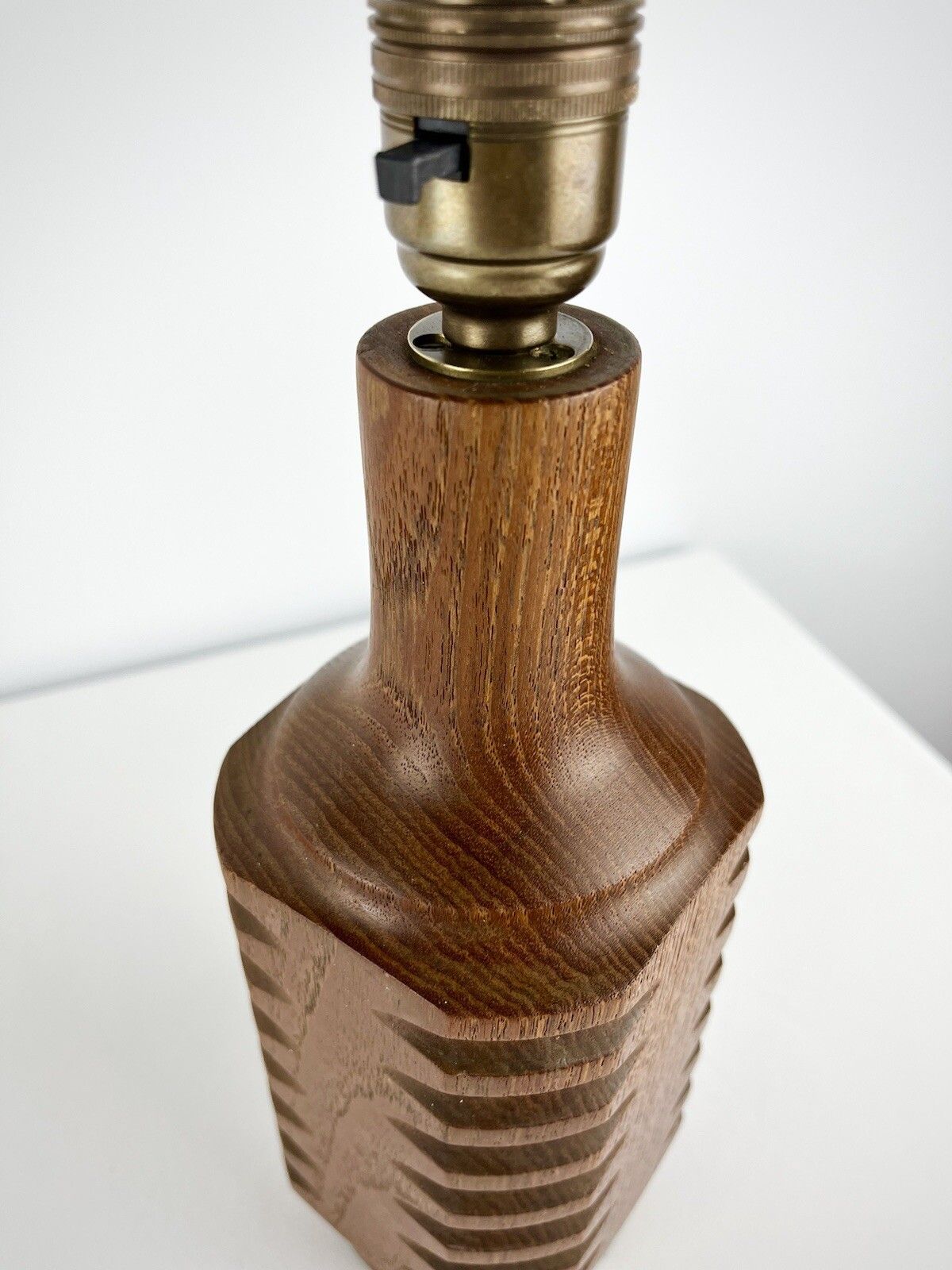 Stylish Faceted Teak Lamp Base, 1960s photo vinterior