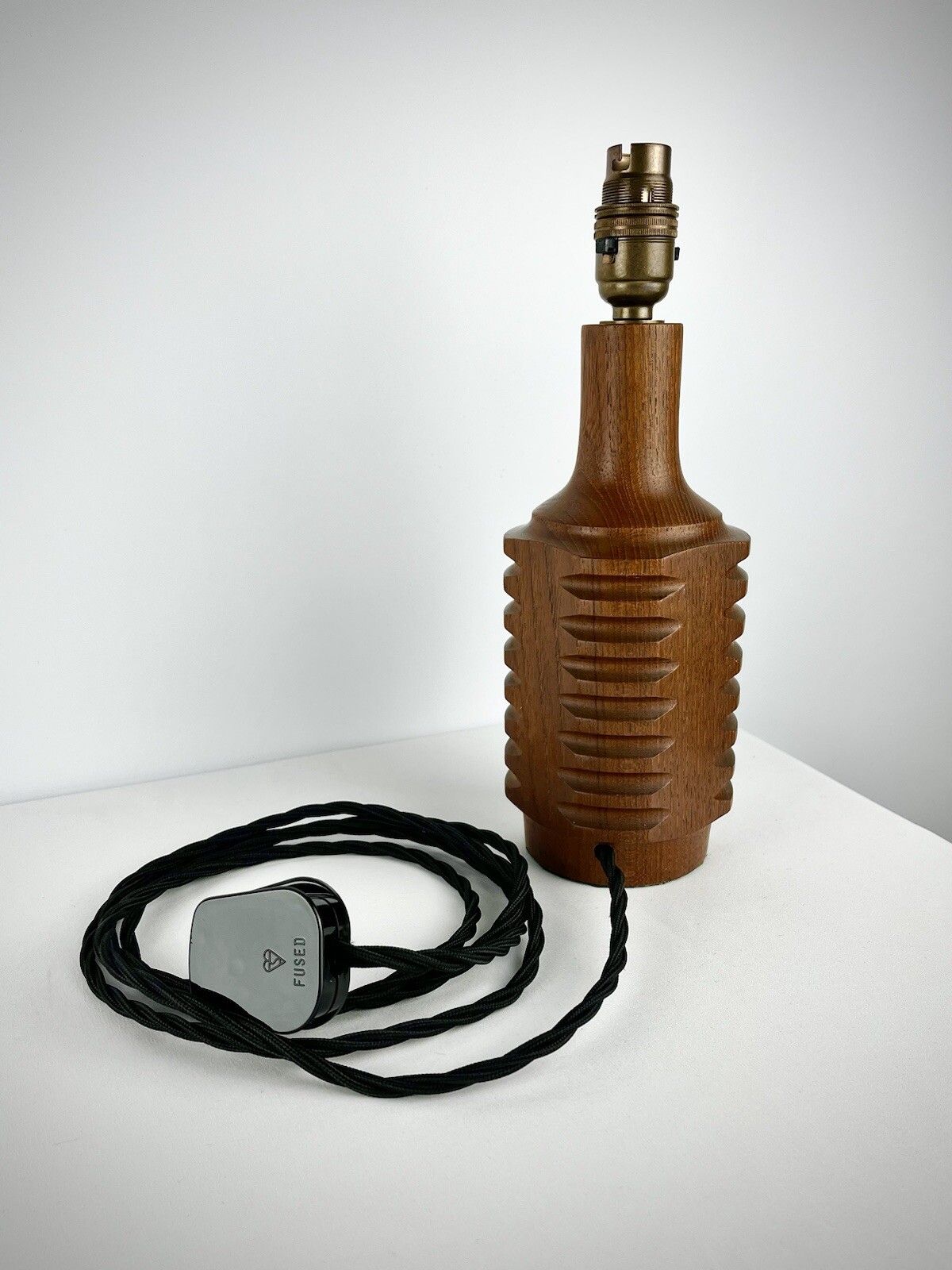 photo buy Stylish Faceted Teak Lamp Base, 1960s