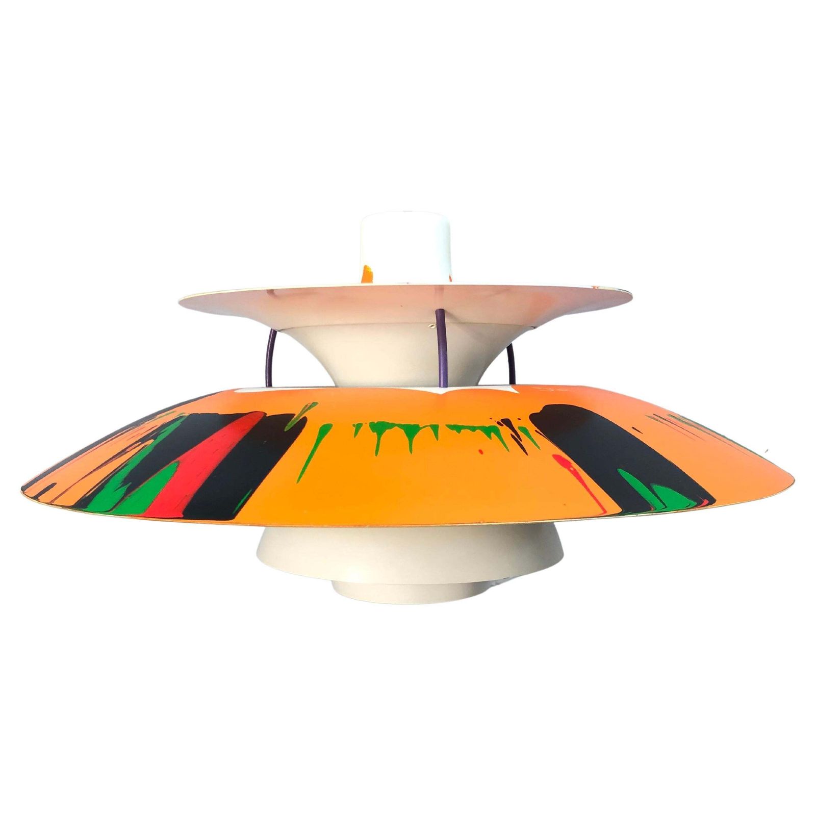 Iconic Vintage Ph5 Chandelier For Louis Poulsen Of Dk With Abstract Art Work