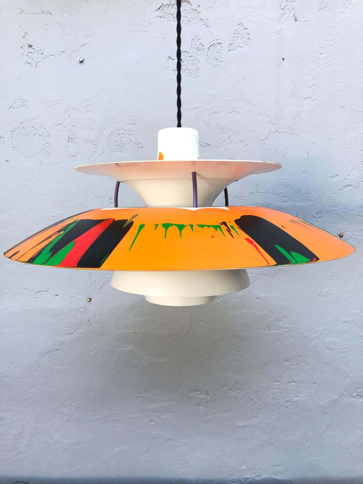 Iconic Vintage Ph5 Chandelier For Louis Poulsen Of Dk With Abstract Art Work photo furniture
