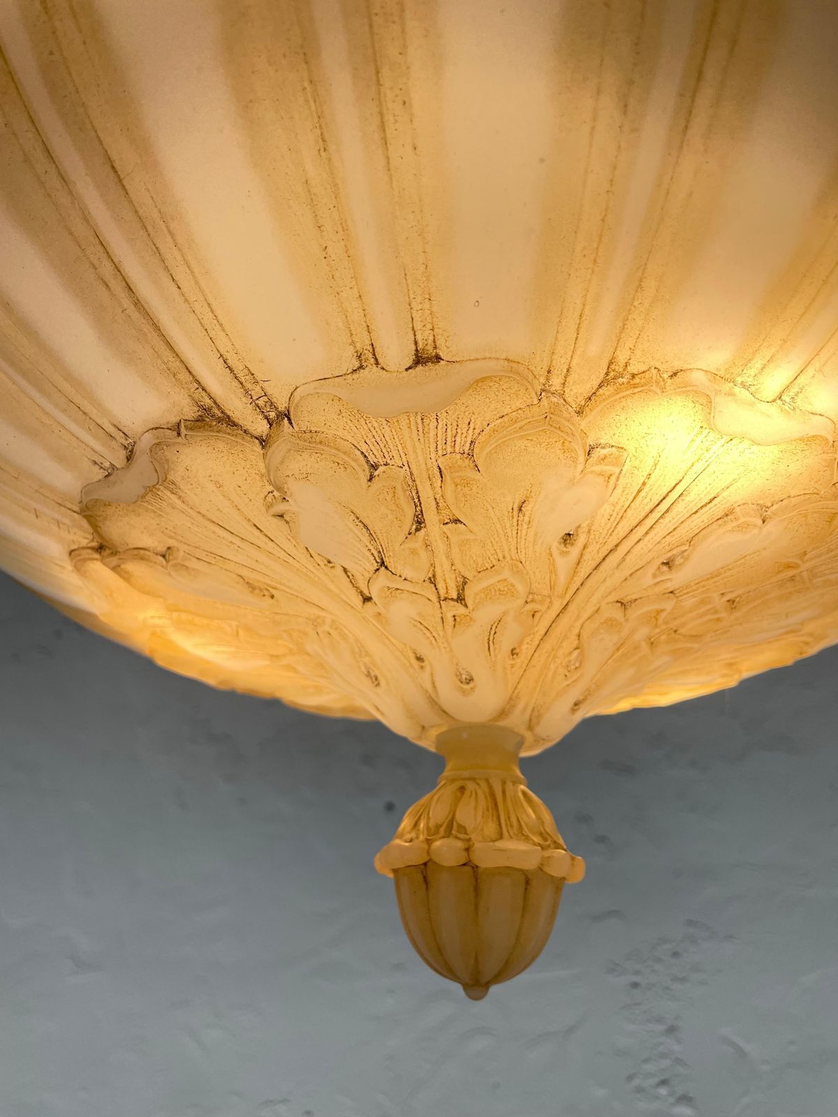 Lighting Antique Glass Alabaster Plafonnier Chandelier photo