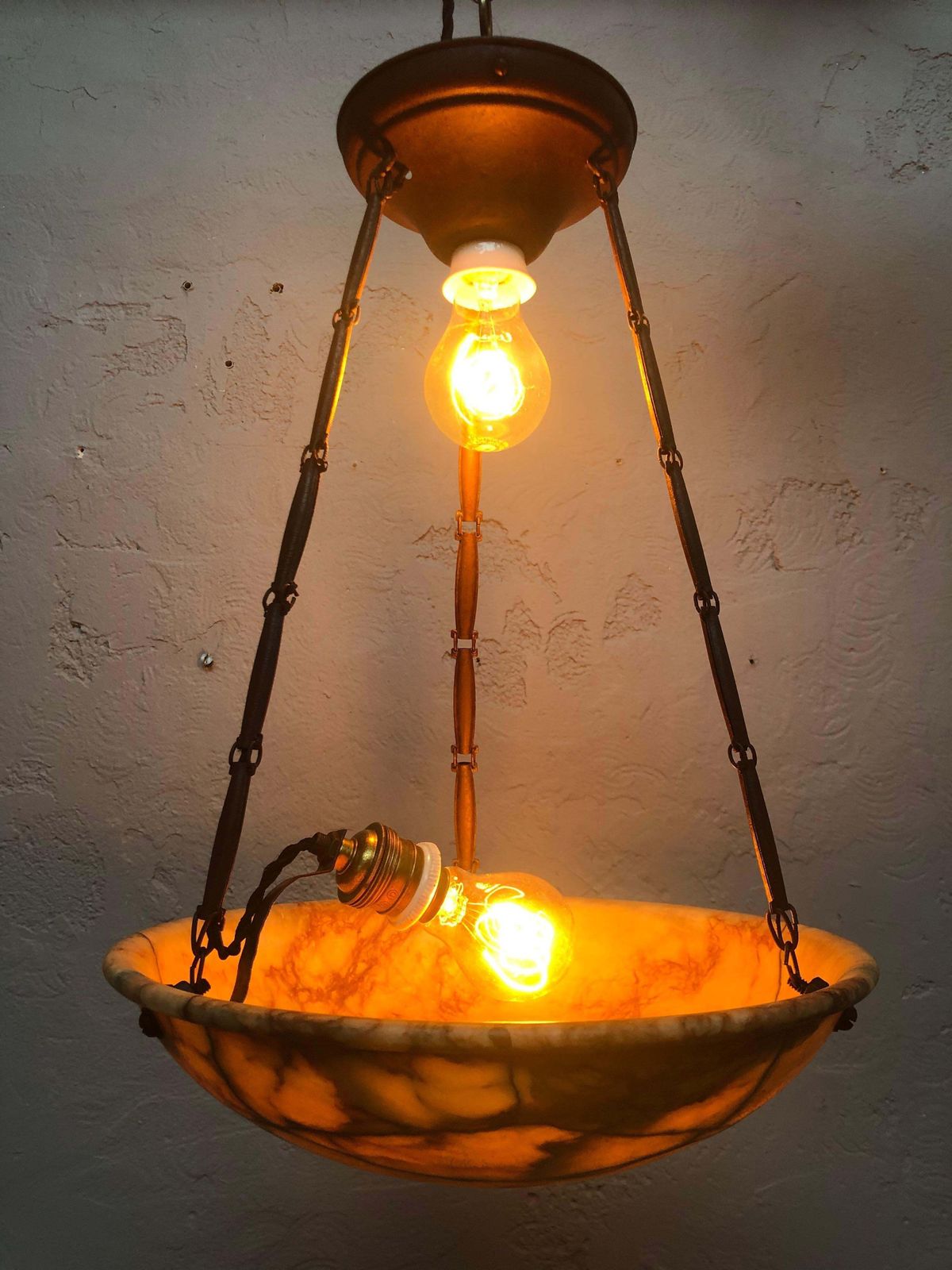 Antique Alabaster Plafonnier Chandelier photo furniture
