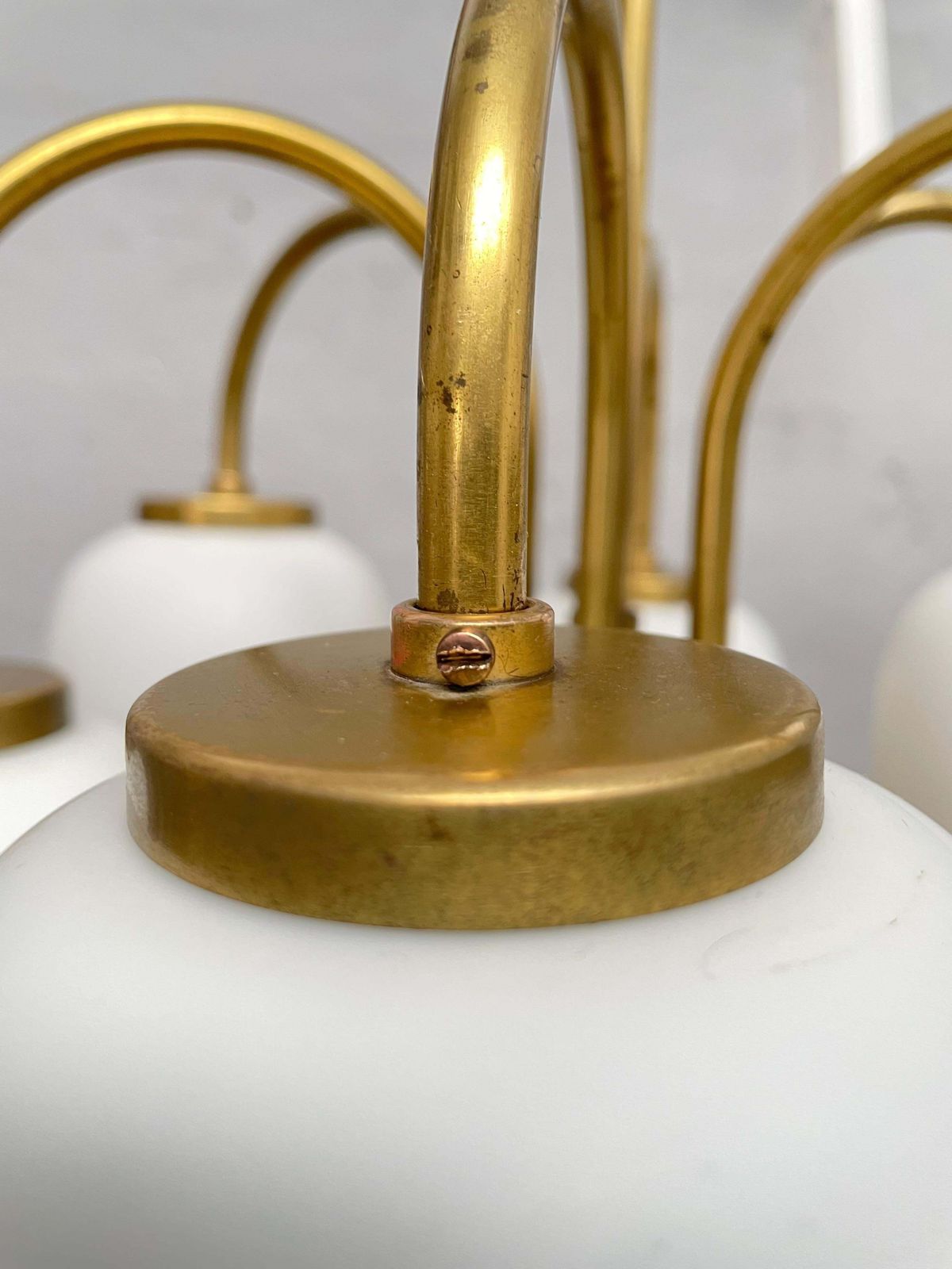 Danish Modernist 6 Arm Chandelier Pendant By Lyfa photo vintage