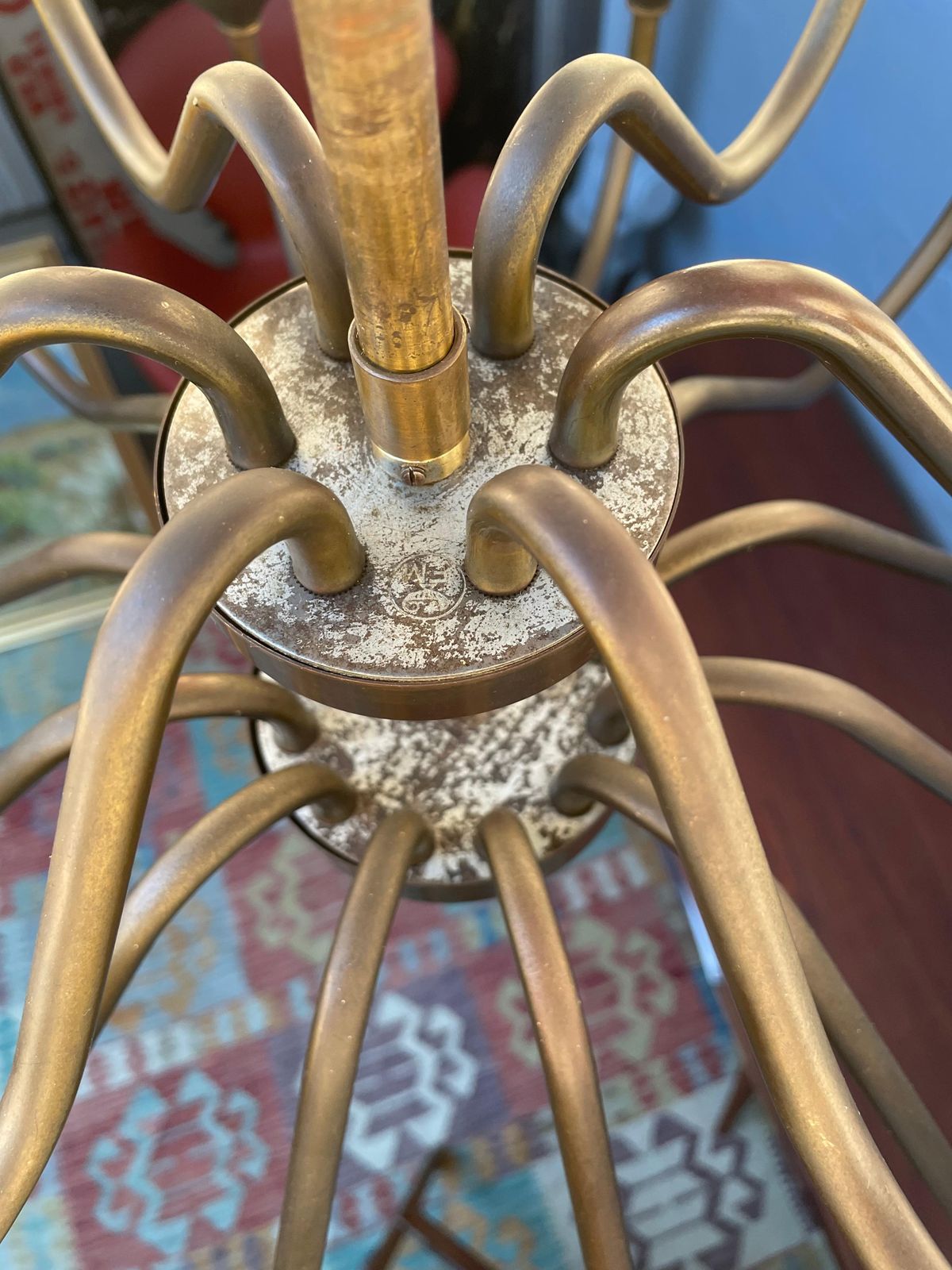 A Mid Century 18 Arm Tulip Pendant Chandelier By Fog And Mørup Of Denmark photo 884.0