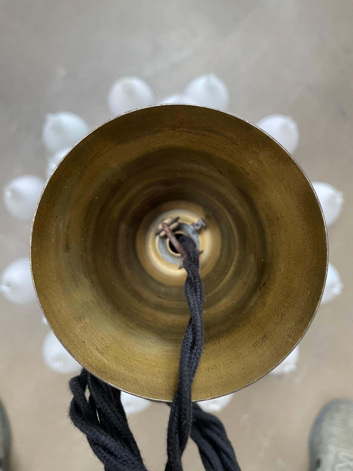 photo for sale A Mid Century 18 Arm Tulip Pendant Chandelier By Fog And Mørup Of Denmark