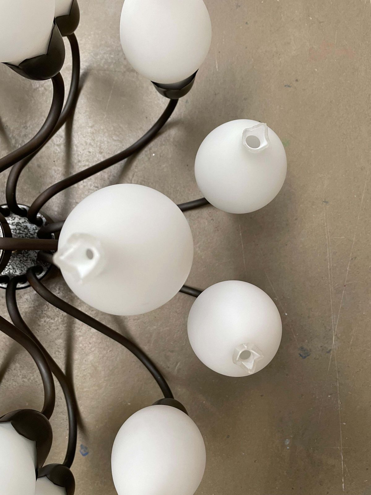 photo vinterior A Mid Century 18 Arm Tulip Pendant Chandelier By Fog And Mørup Of Denmark