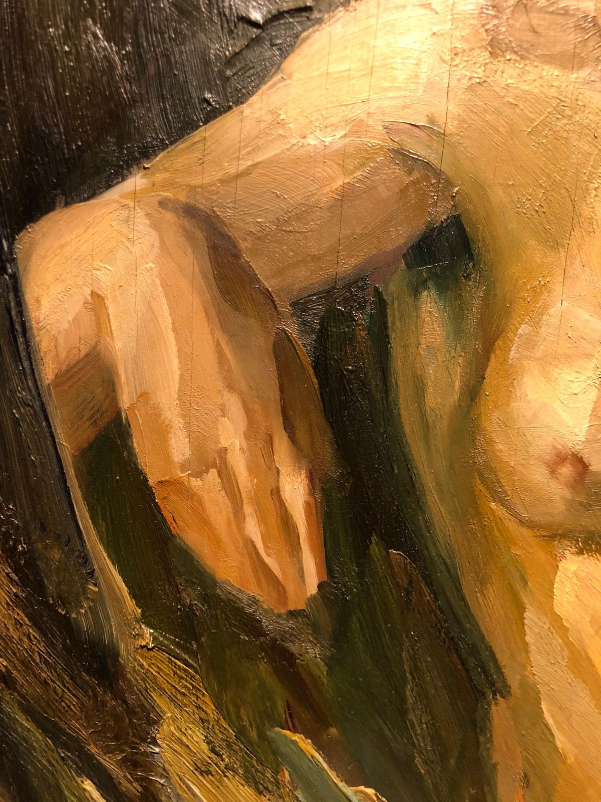Nude Oil On Board Portrait By Christian Aabye Tage Of A Sitting Woman photo 581.0