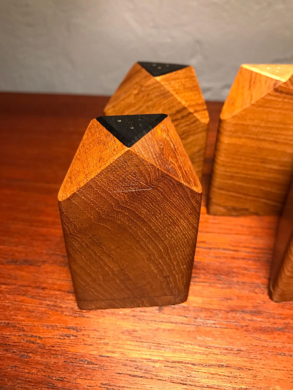 74.0 Vintage Midcentury Salt And Pepper Shakers By Ehrenreich Of Denmark In Teak photo