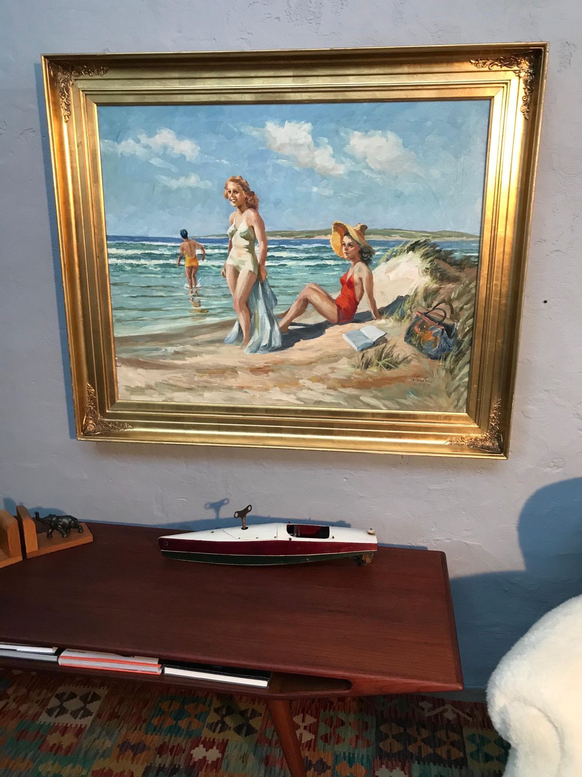 Christian Aabye Tage Oil On Canvas Of Beach Scene photo Art