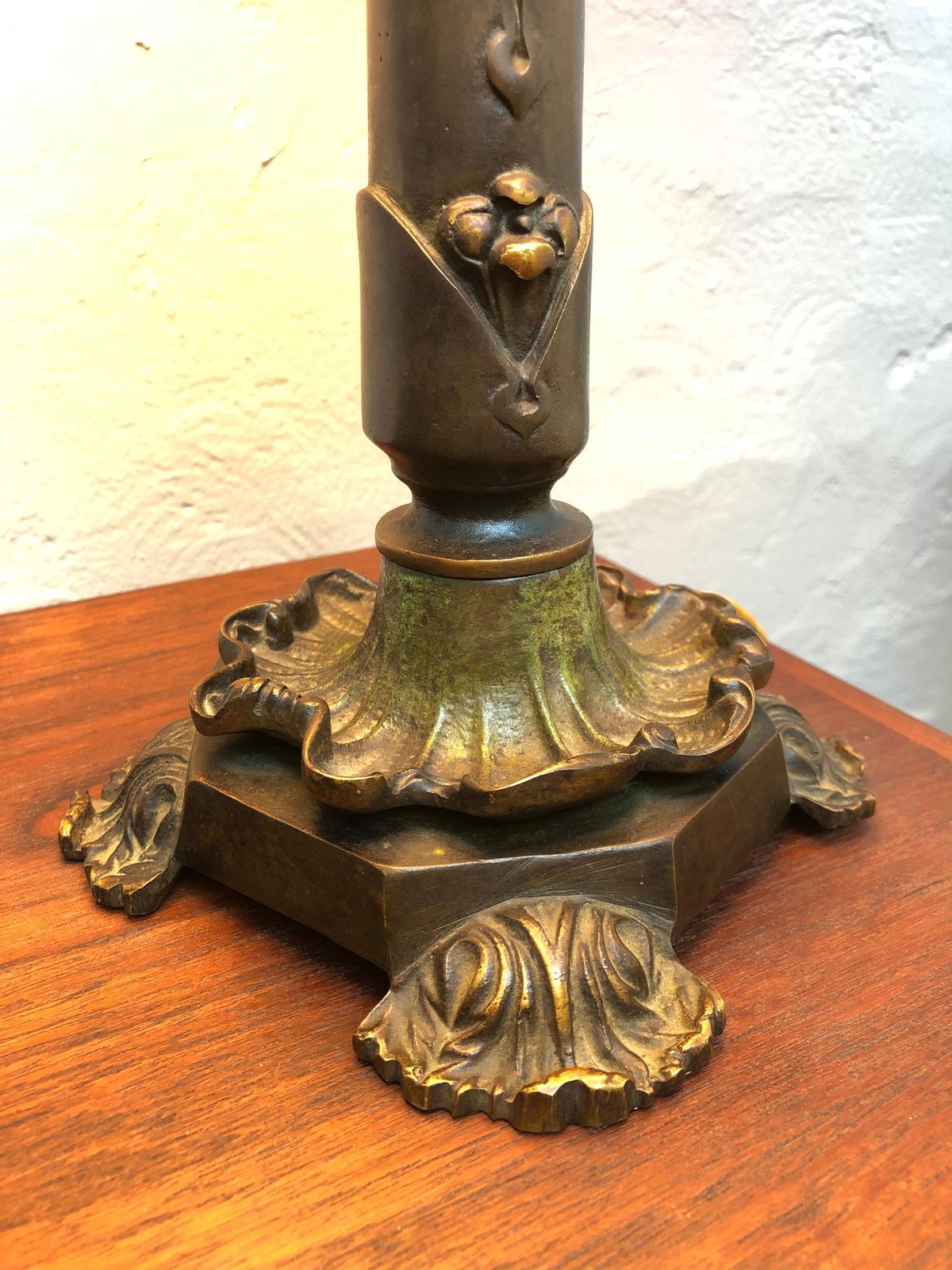 Antique Danish Cast Bronze Table Lamp photo 581.0