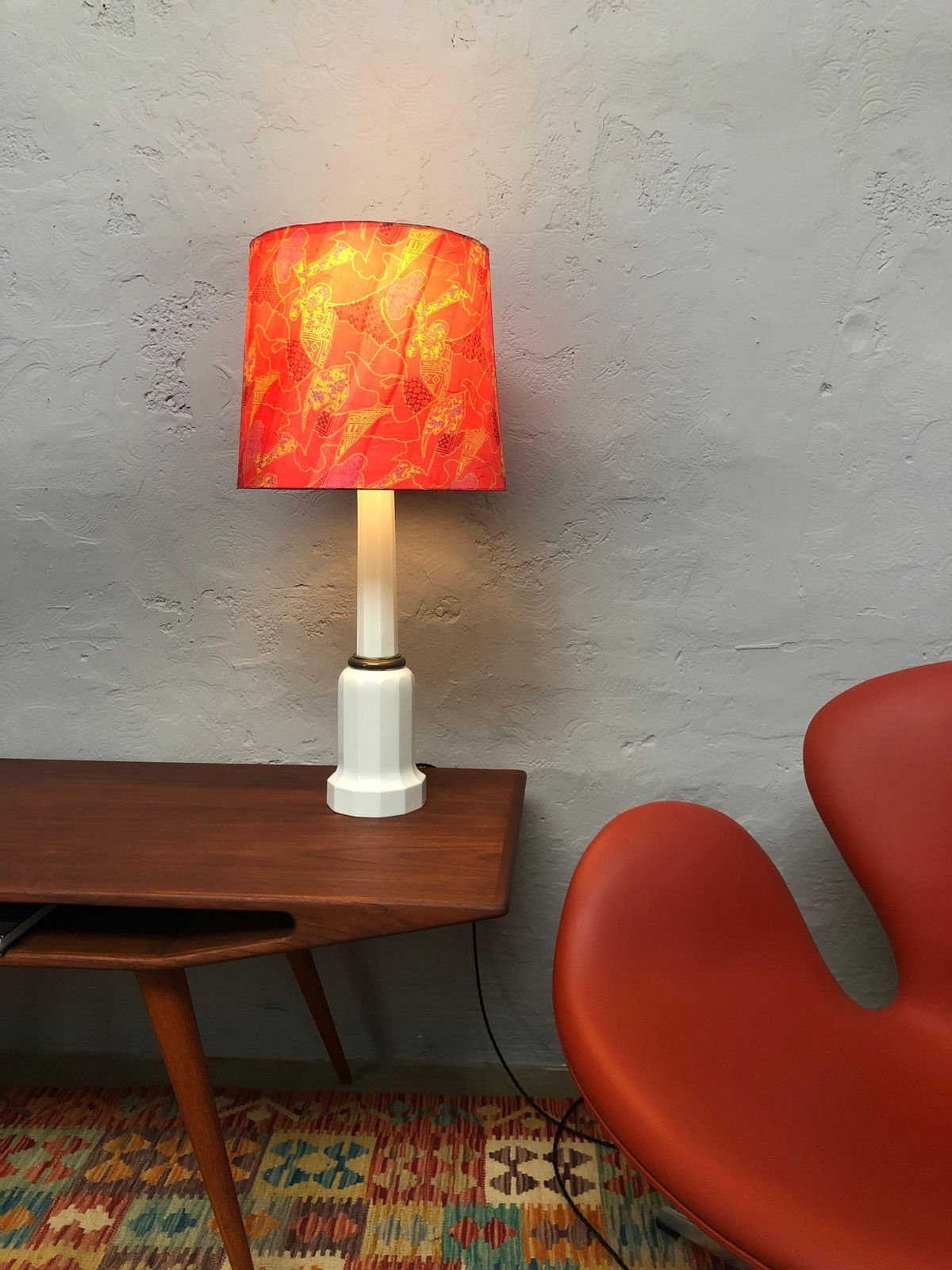 Large Antique Heiberg Ceramic Electrified Oil Table Lamp photo for sale