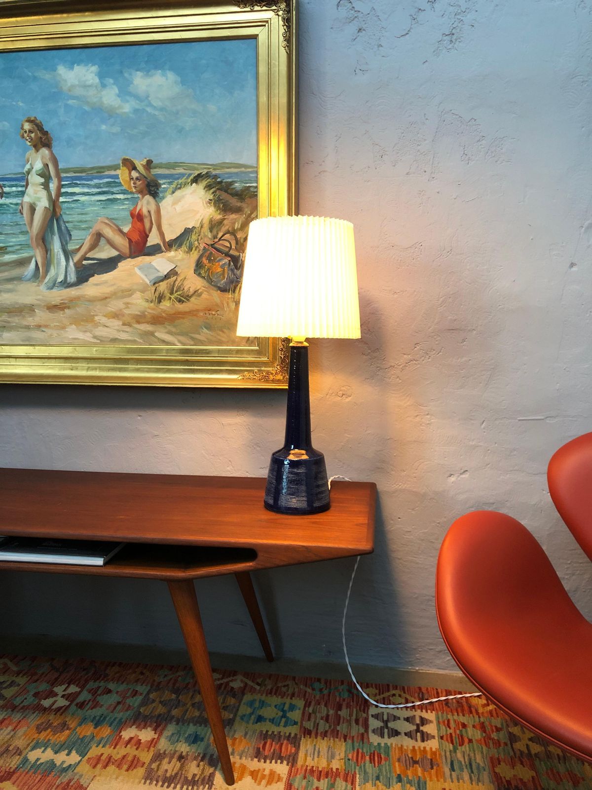 Vintage Pottery Table Lamp By Palshus For Le Klint Of Denmark photo furniture