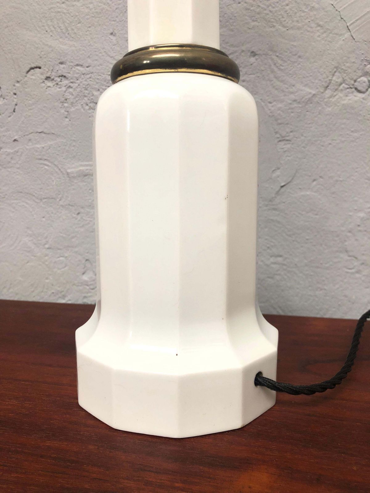 Lighting Large Antique Heiberg Ceramic Electrified Oil Table Lamp photo
