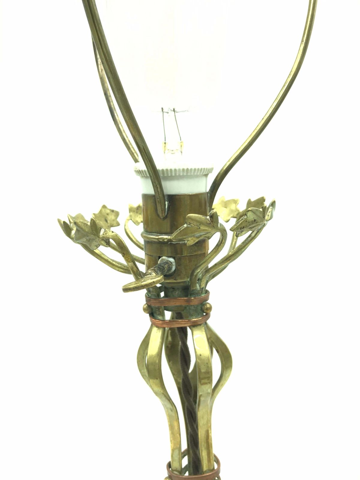 photo furniture Large Antique Brass Table Lamp In The Manner Of Was Benson