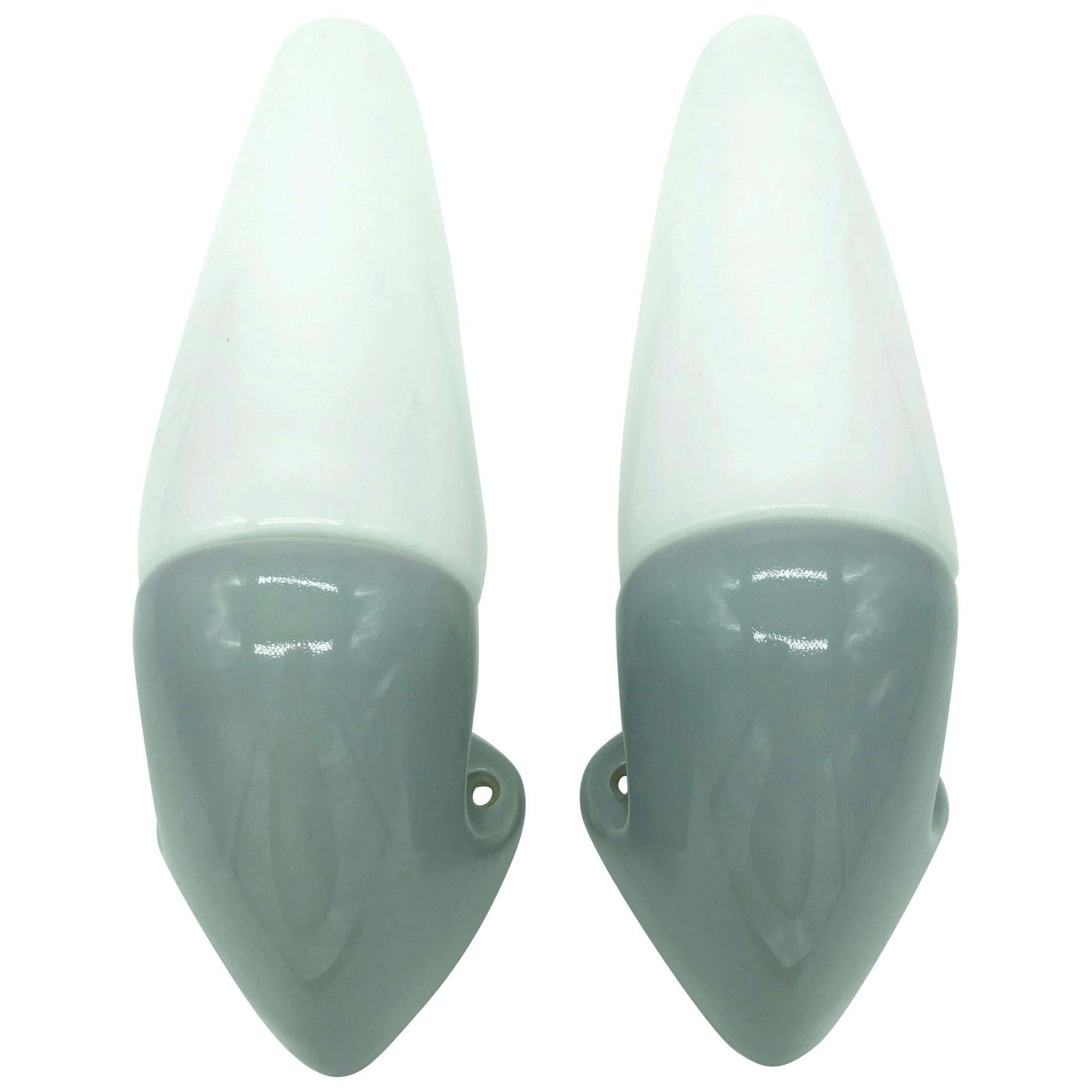 Vintage Ifö Of Sweden Ceramic Bathroom Lamps With Opaline Shades From The 1960s