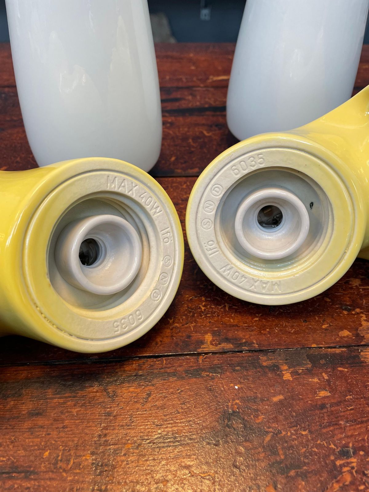 Vintage Ifö Of Sweden Ceramic Bathroom Lamps With Opaline Shades From The 1960s photo vintage