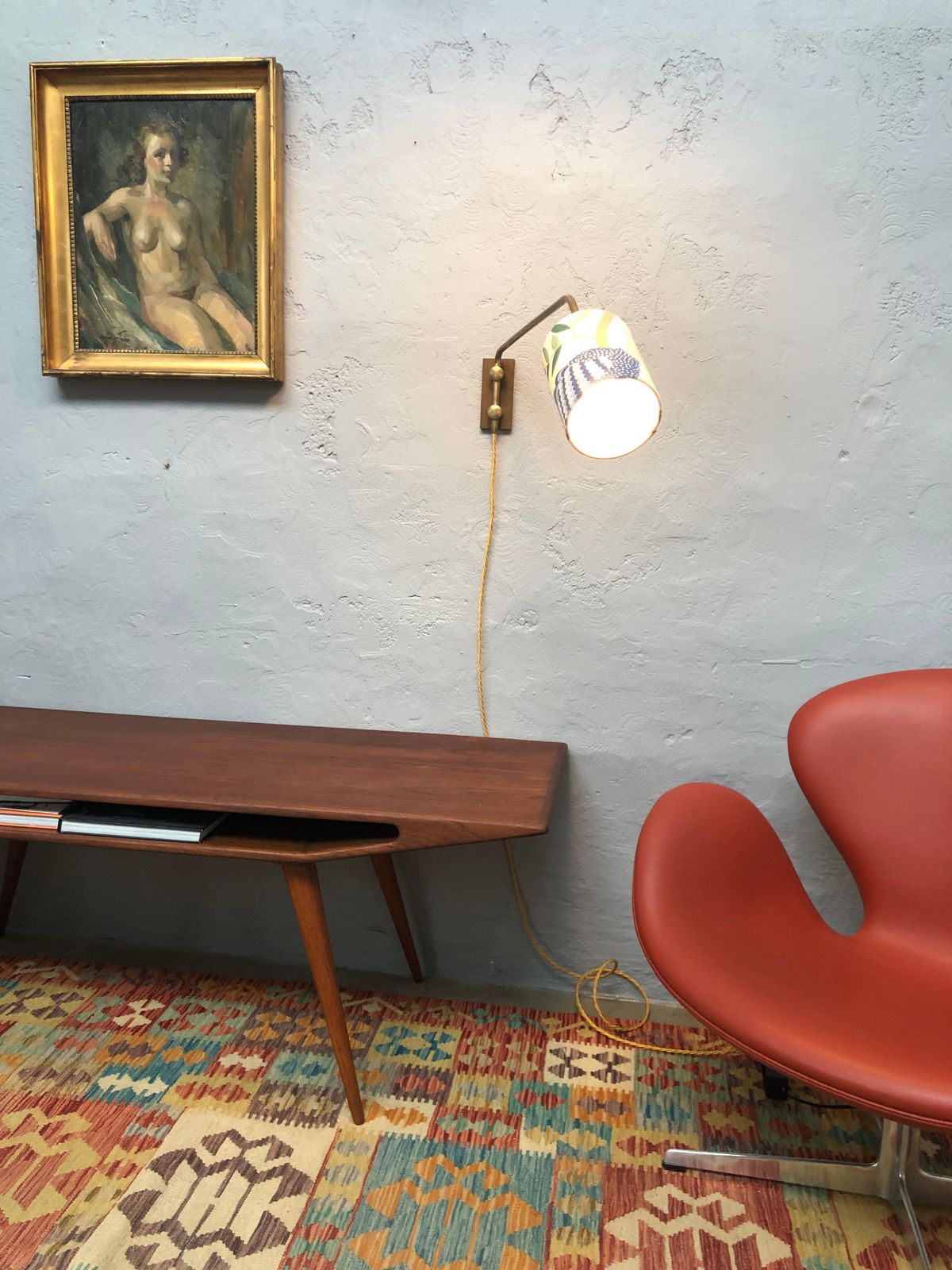 Lighting Midcentury Danish Brass Wall Lamp photo