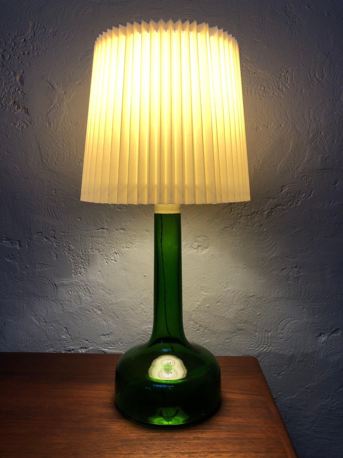Vintage Green Glass Table Lamp By Biilman Petersen For Le Klint / Holmegaard photo furniture