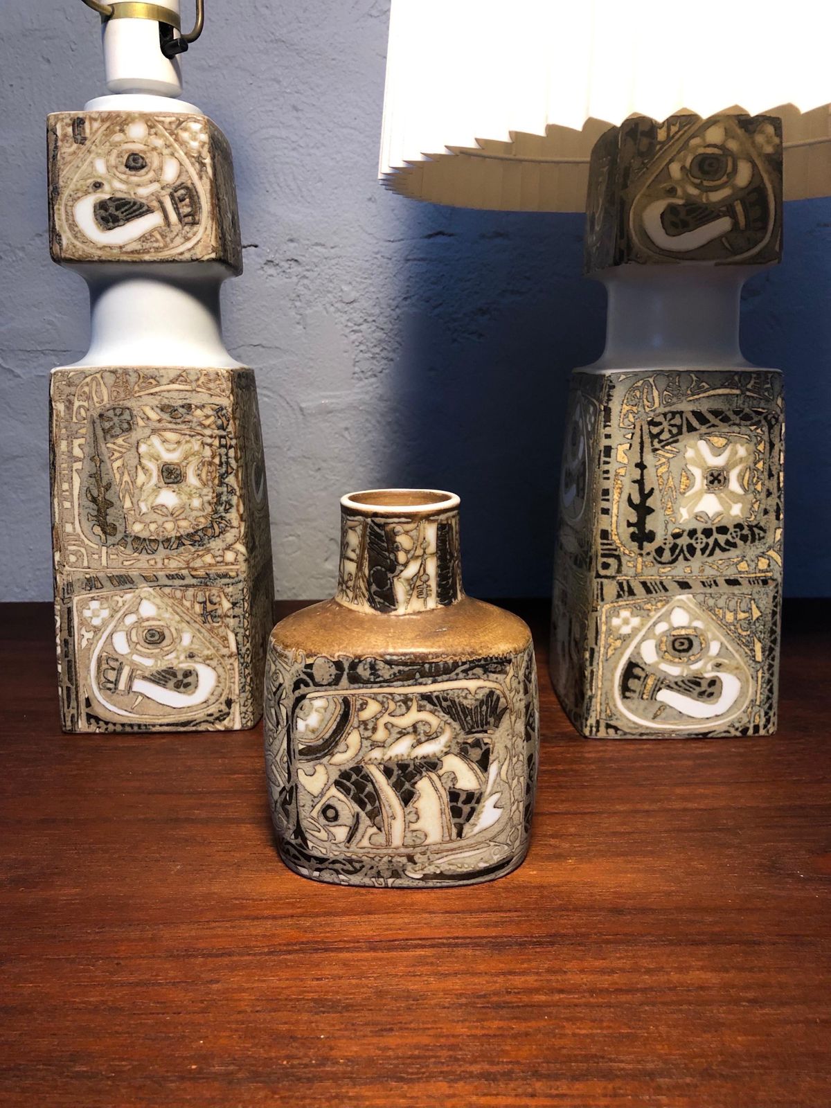 photo buy Pair Of Mid Century Ceramic Table Lamp By Nils Thorssen For Fog And Mørup