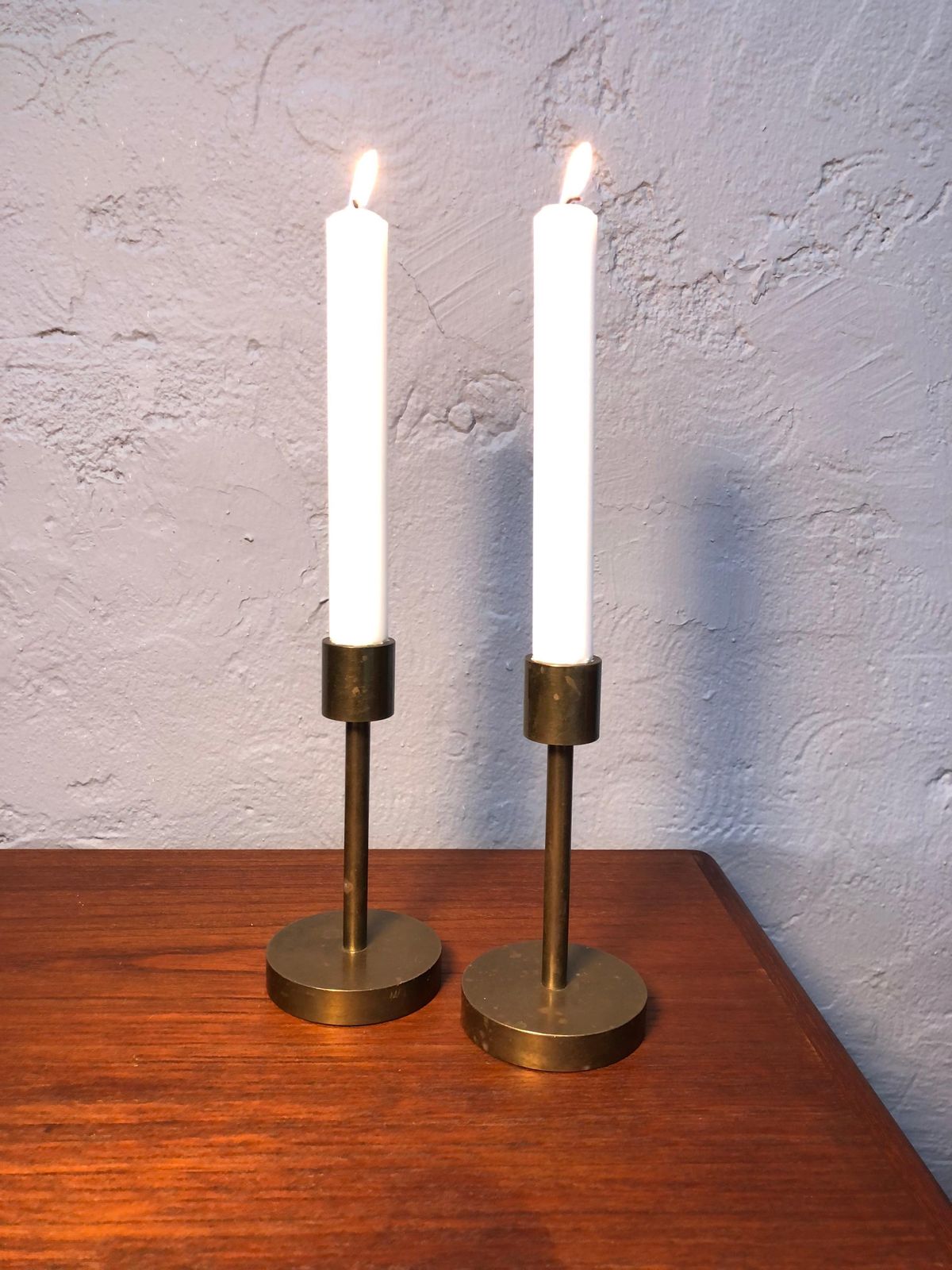 Pair Of Mid Century Danish Brass Candle Holders photo furniture