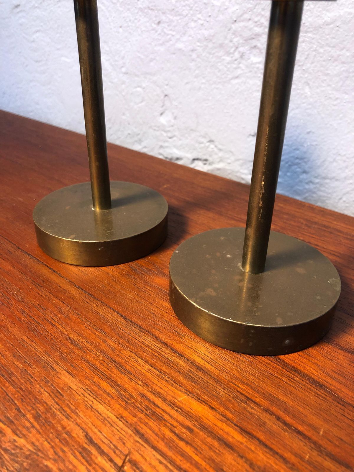 Pair Of Mid Century Danish Brass Candle Holders photo buy