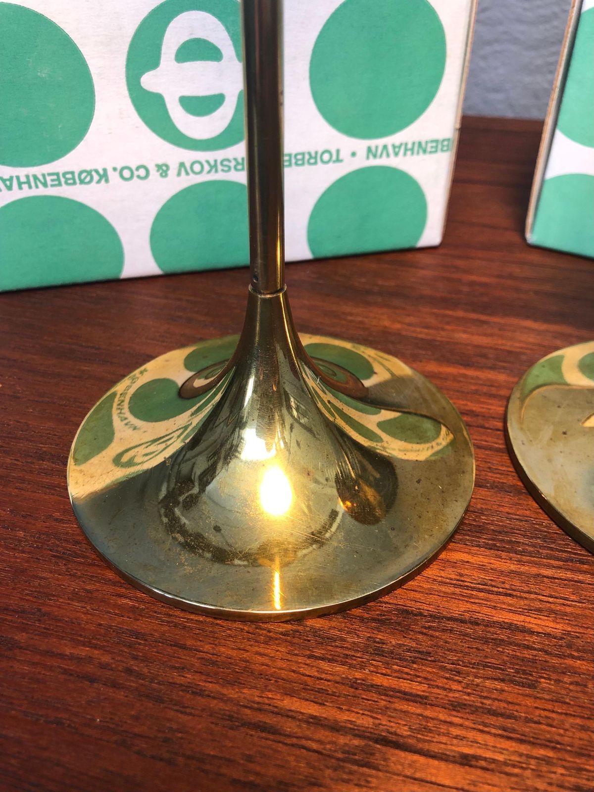 Pair Of Mid Century Brass Candle Holders By Torben ørskov Of Copenhagen photo buy