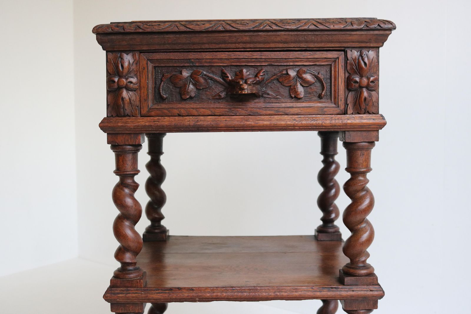 Antiek Frans Nachtkastje / Kabinet Uit De 19e Eeuw – Barley Twist, Black Forest Stijl photo 1096.0