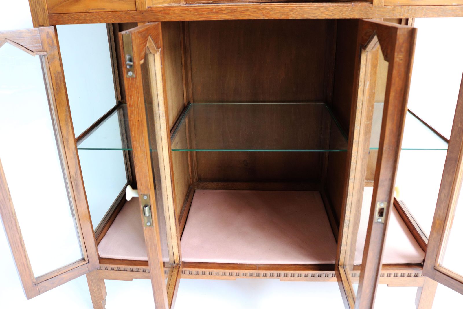 Furniture Dutch Art Deco Amsterdam School 1920 Tea Cabinet / Display Cabinet Faux Marble photo