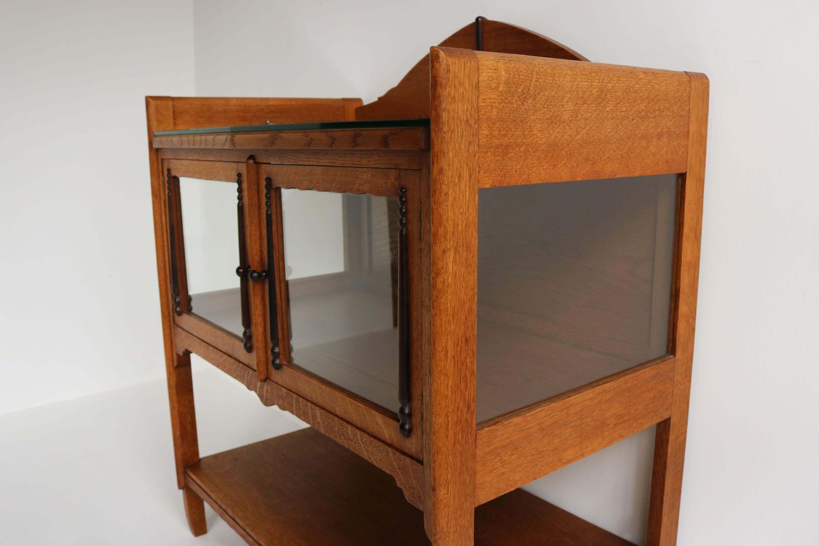 photo buy Antique Dutch Art Deco Amsterdam School 1920 Tea Cabinet / Display Bar Cabinet