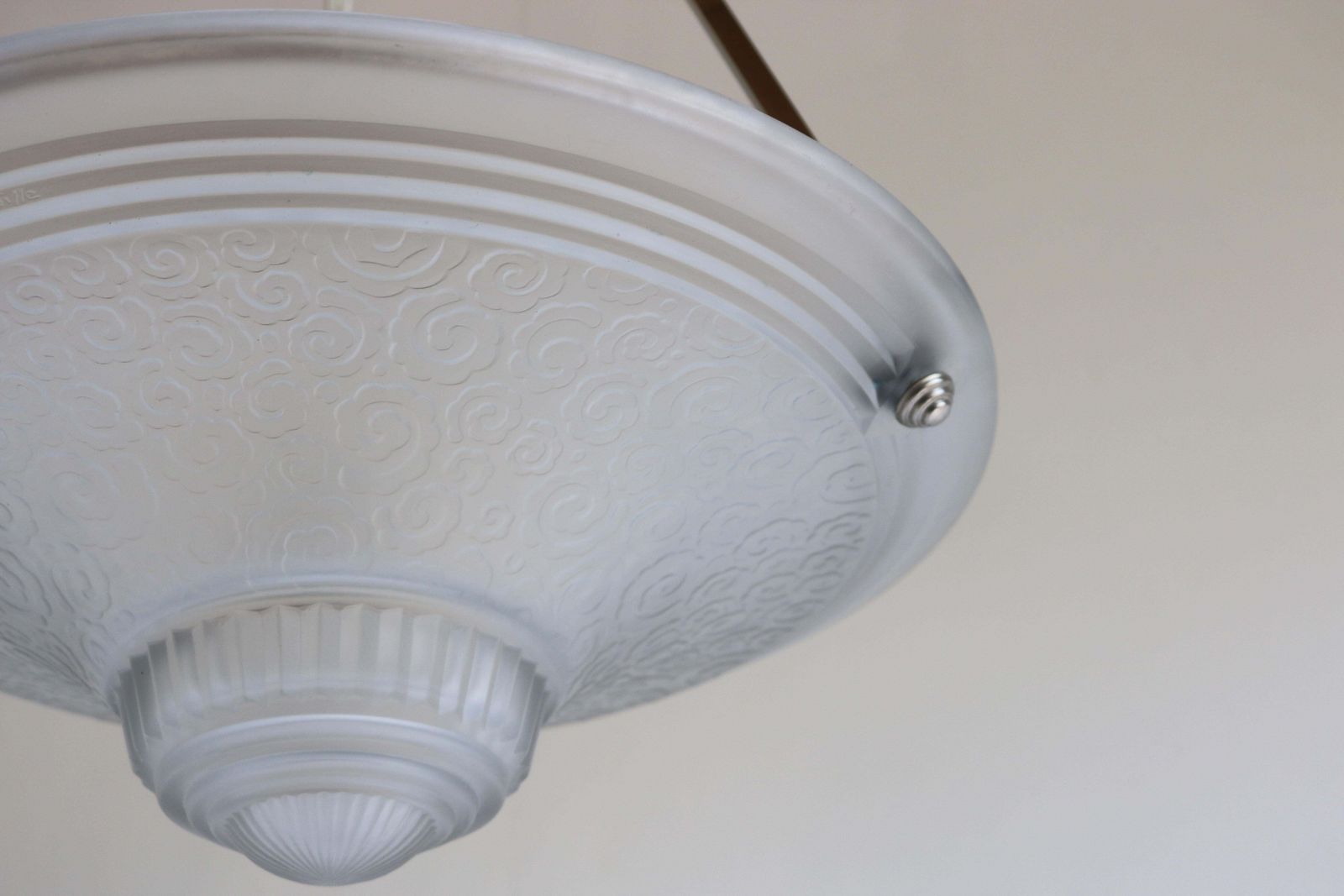 French Art Deco Chandelier By Muller Freres Luneville 1930 Pendant / Flush Mount photo furniture