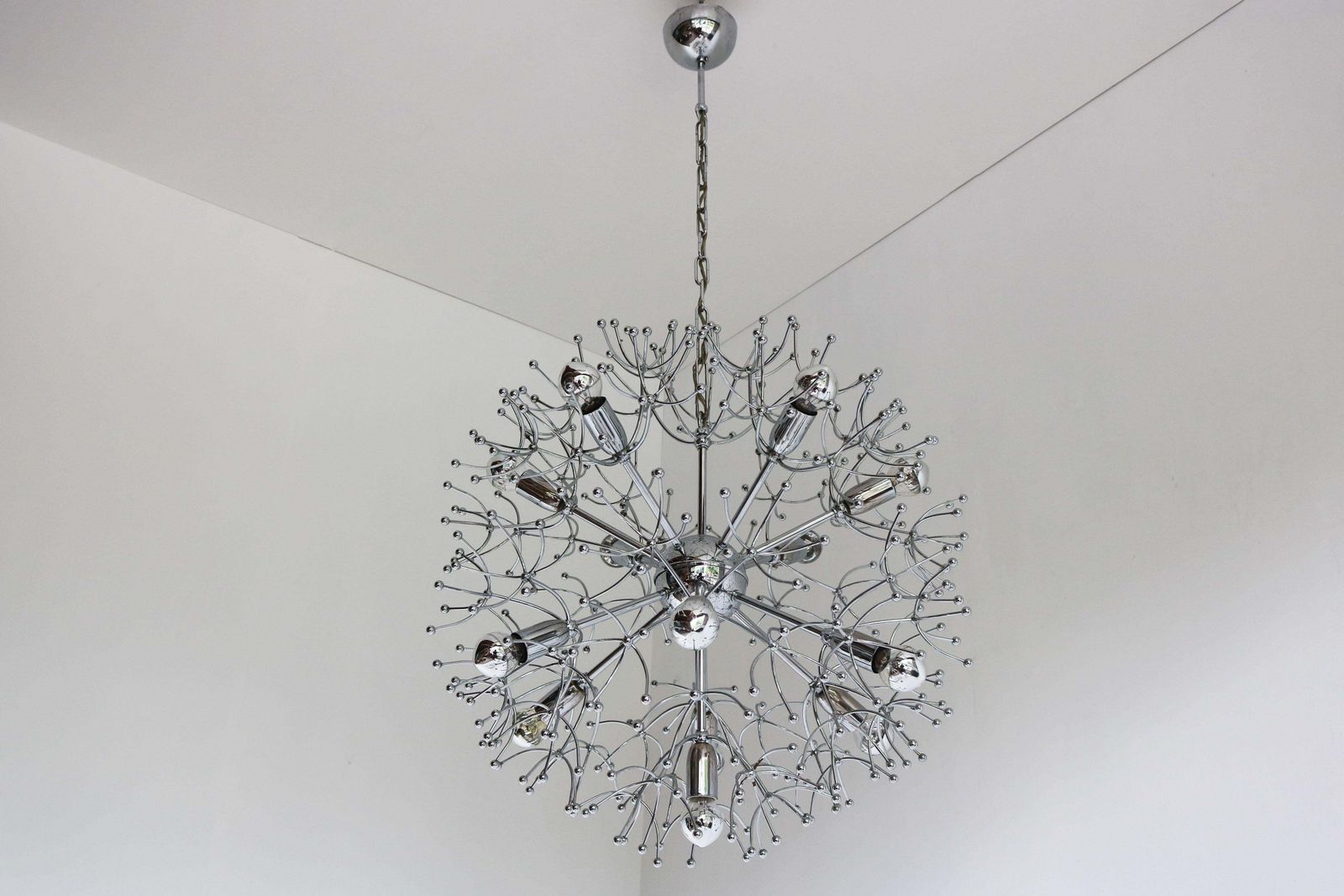 Mid Century Design Chandelier By Gaetano Sciolari Model: Dandelion 1960 Sputnik photo furniture