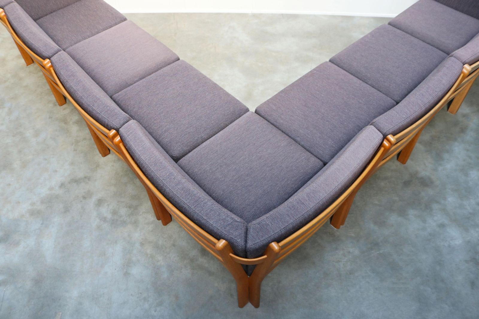 photo buy Grote Modulaire Bank Ge 280 Van Hans J. Wegner Voor Getama – Eiken, Blauwgrijs