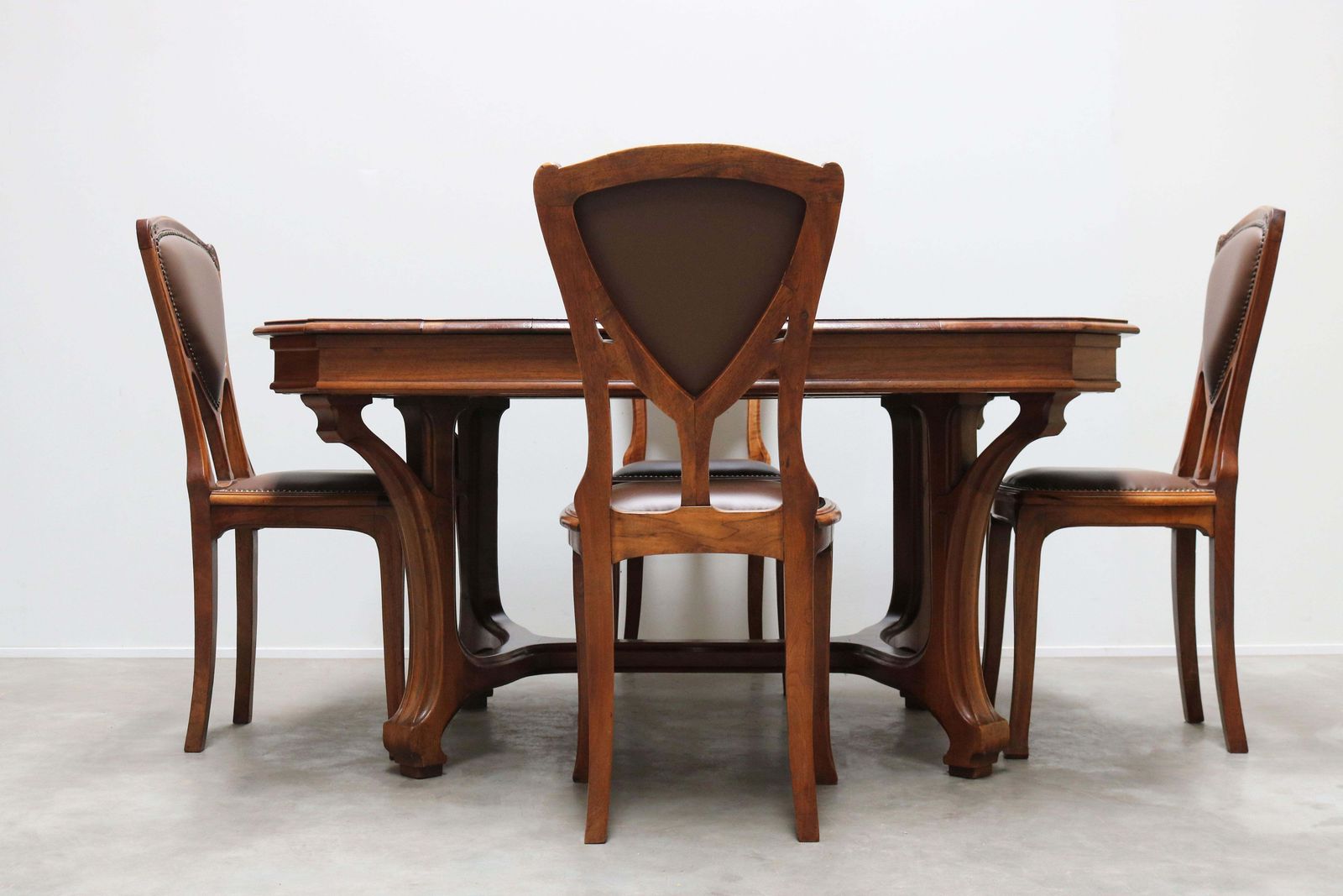 photo for sale Antique French Art Nouveau Dining Room Set By Eugène Vallin 1903 Table Chairs