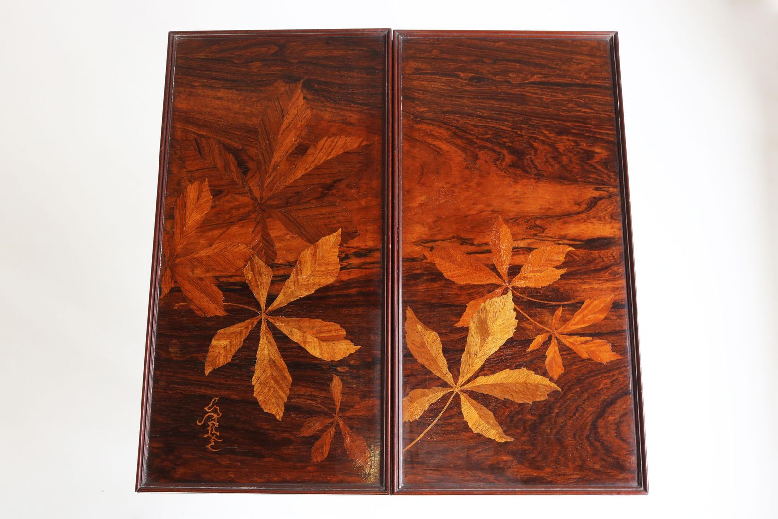 Original French Art Nouveau Game Table / Side Table By Emile Gallé 1905 Chestnut photo furniture