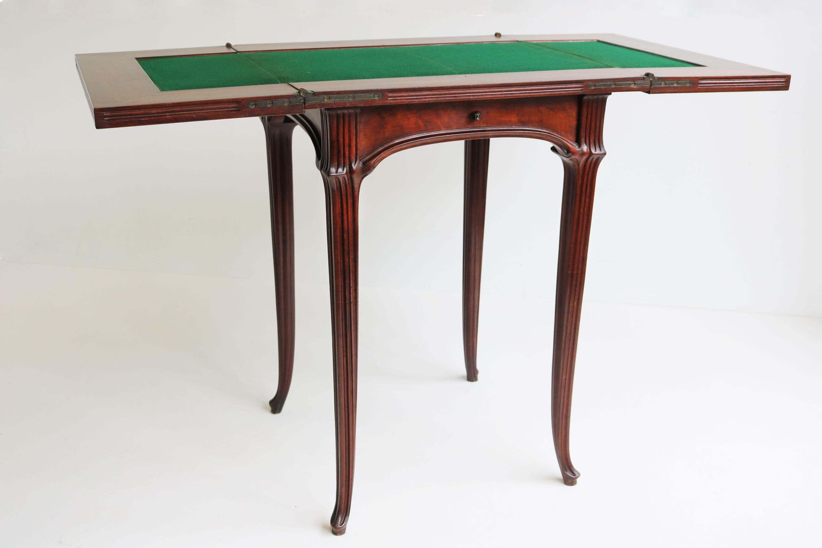 Original French Art Nouveau Game Table / Side Table By Emile Gallé 1905 Chestnut photo for sale