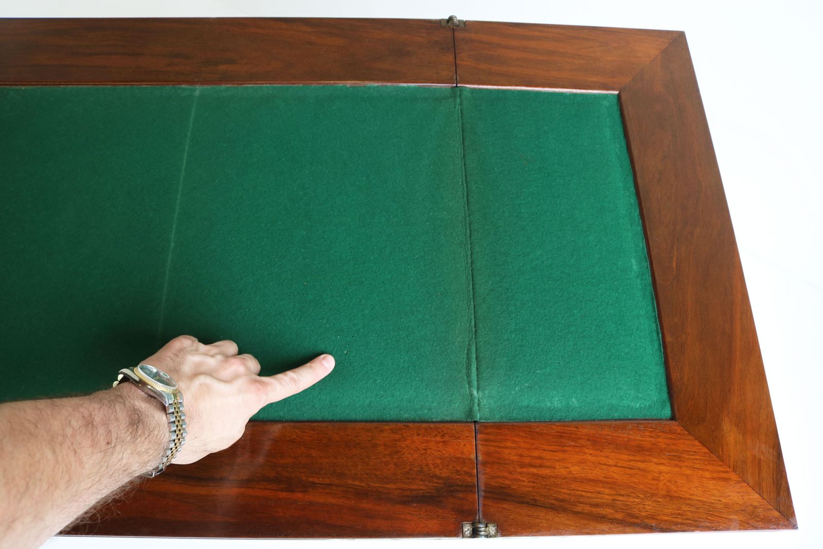 photo vintage Franse Art Nouveau Speel /Bijzettafel Door Emile Gallé, 1905, Kastanje