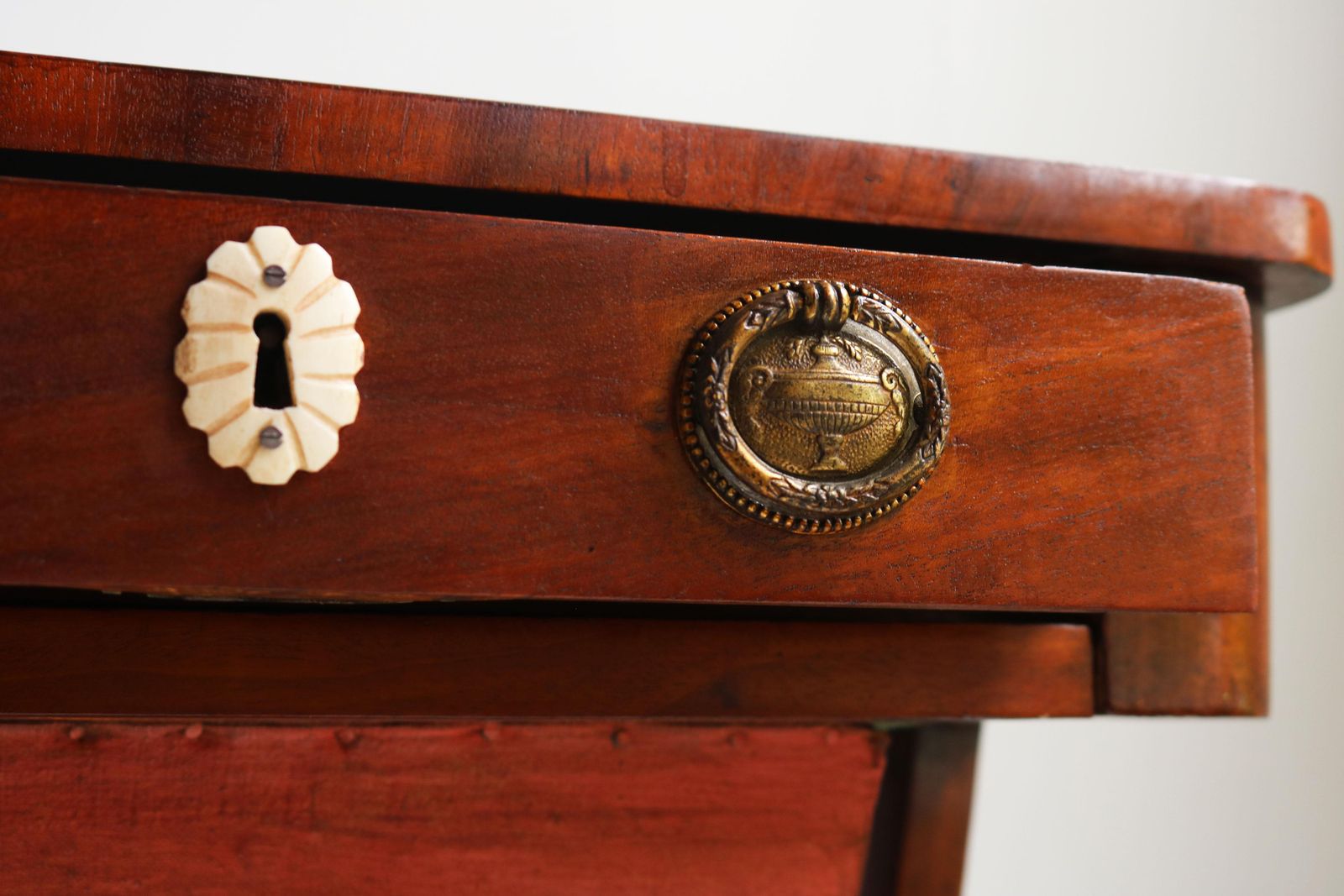 Antique French Empire Sewing Stand 19th Century Mahogany Side Table Bronze photo furniture