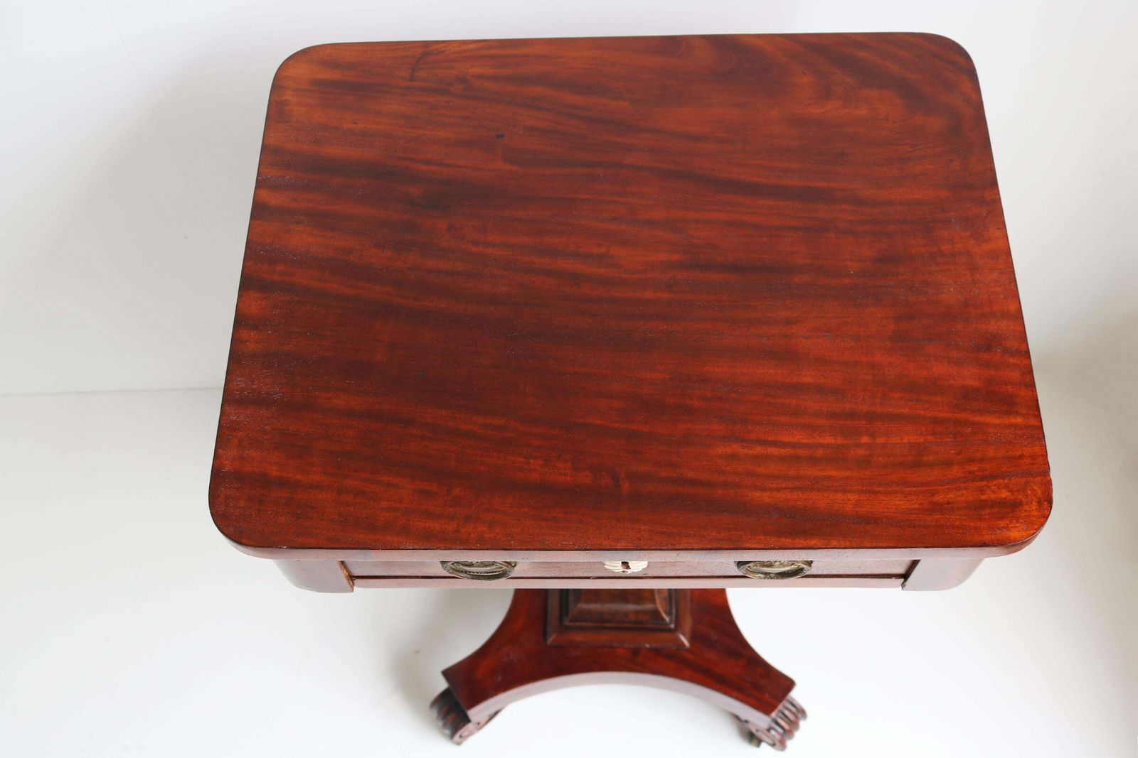 Antique French Empire Sewing Stand 19th Century Mahogany Side Table Bronze photo Furniture