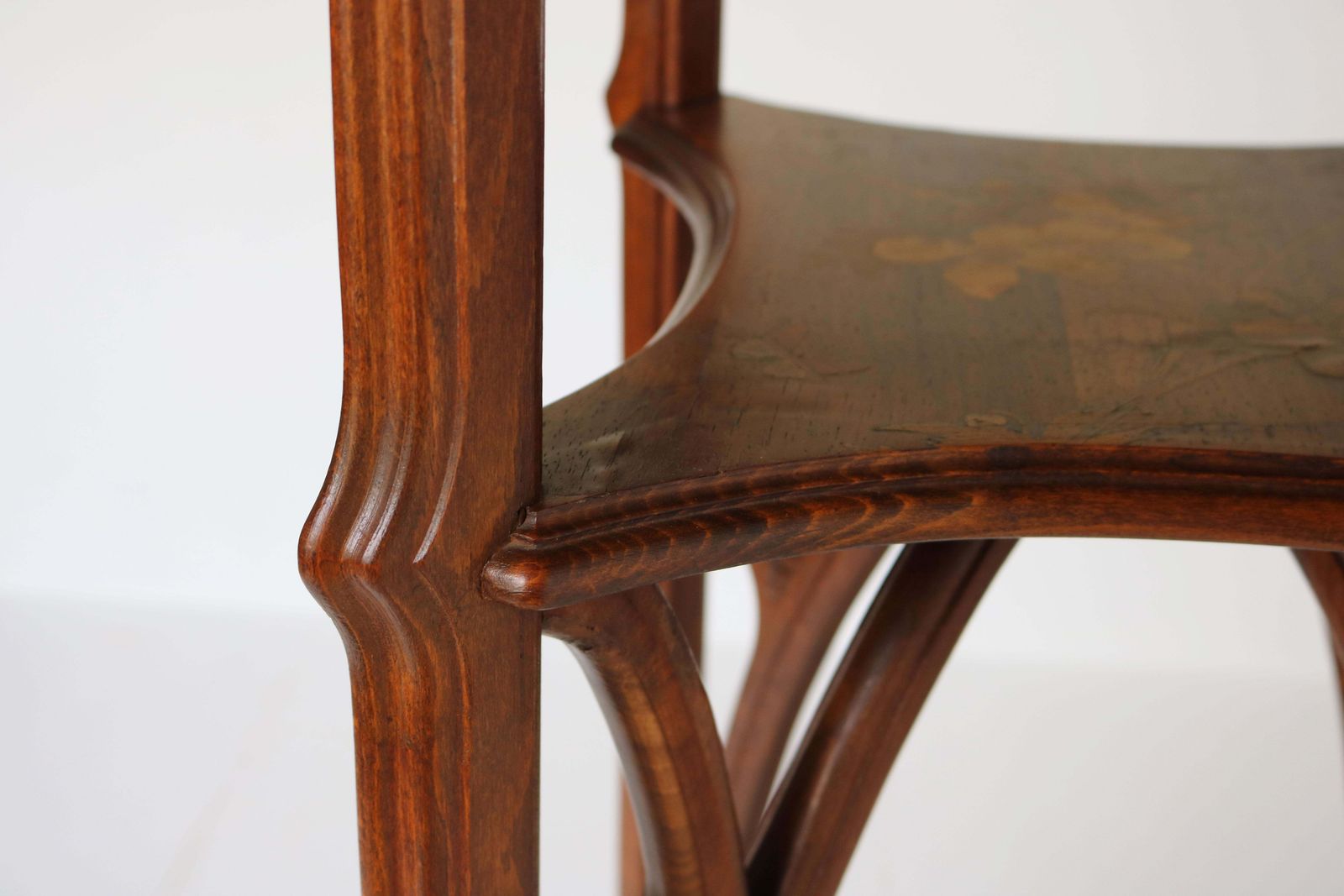 14406.0 Original Art Nouveau Pedestal By Emile Galle 1890 French Antique Inlaid Table photo