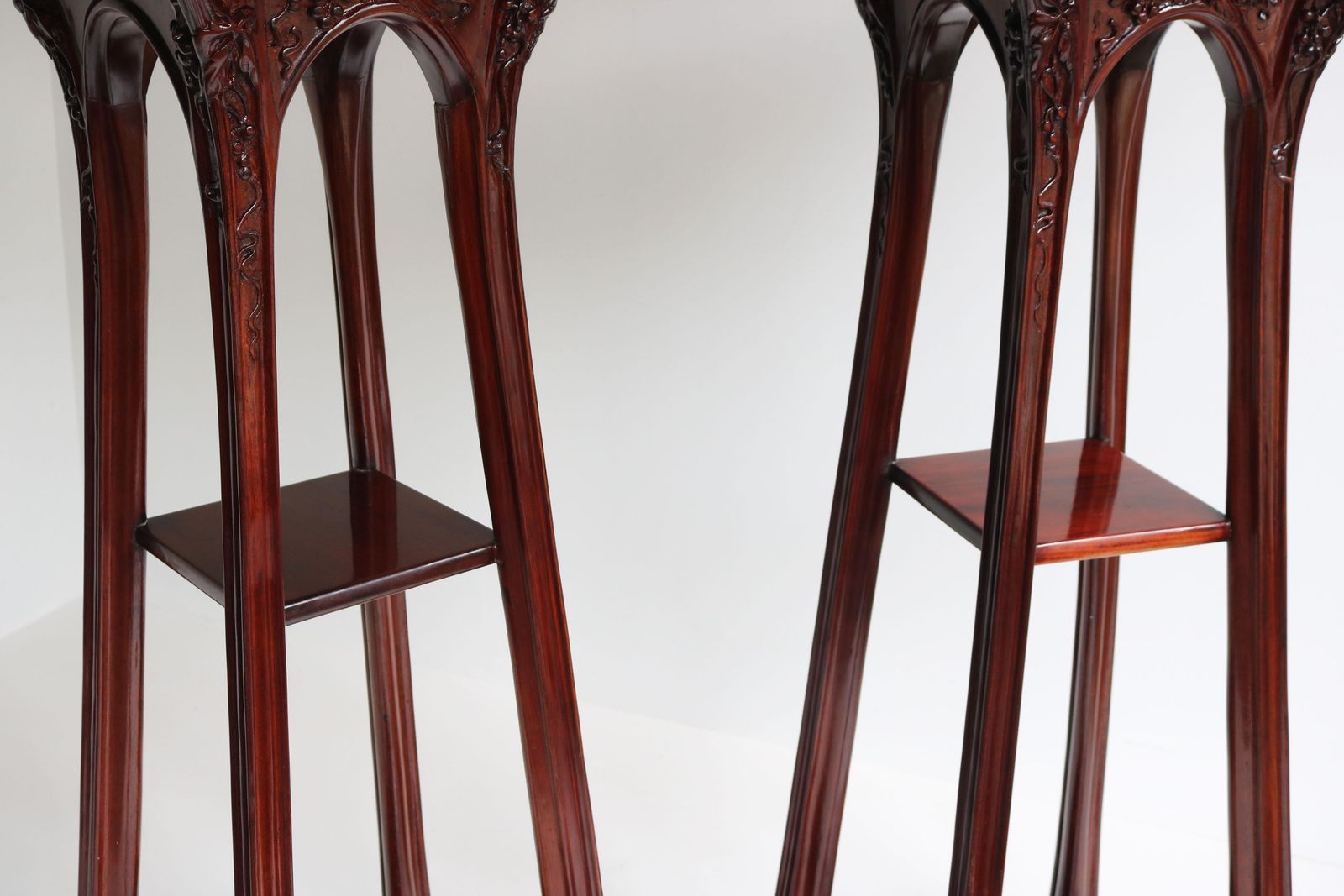 Pair Of Art Nouveau Plant Stands / Pedestals By Louis Majorelle 1907 France #2 photo vintage