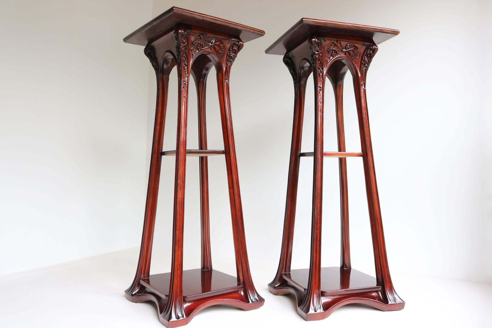 20337.0 Pair Of Art Nouveau Plant Stands / Pedestals By Louis Majorelle 1907 France #2 photo