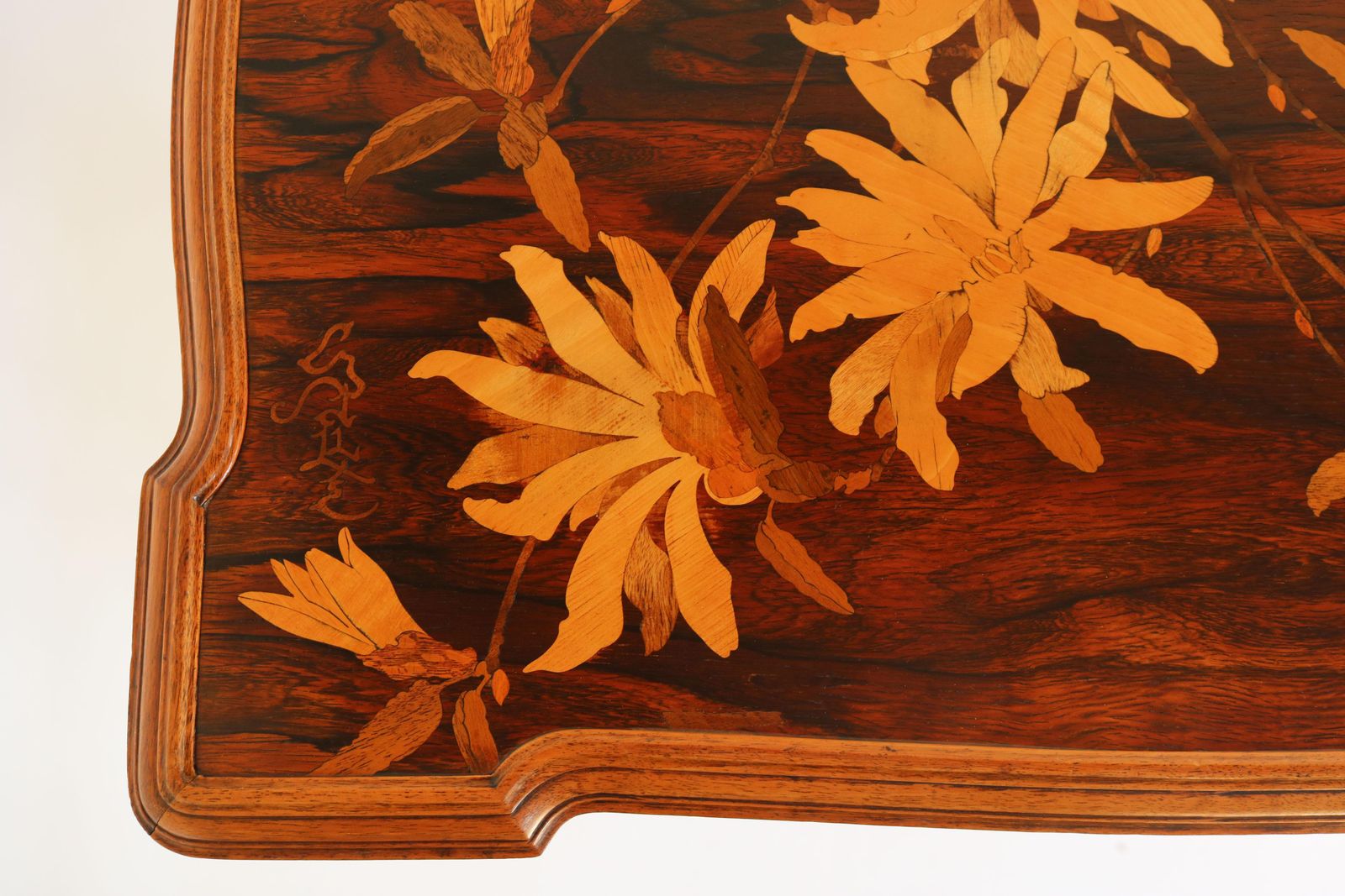 Franse Art Nouveau Marqueterie Tafel ''Japonisme'' Van Emile Gallé, 1900 photo furniture