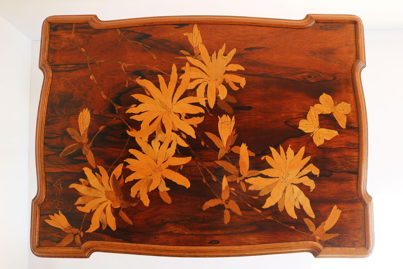 Franse Art Nouveau Marqueterie Tafel ''Japonisme'' Van Emile Gallé, 1900 photo for sale